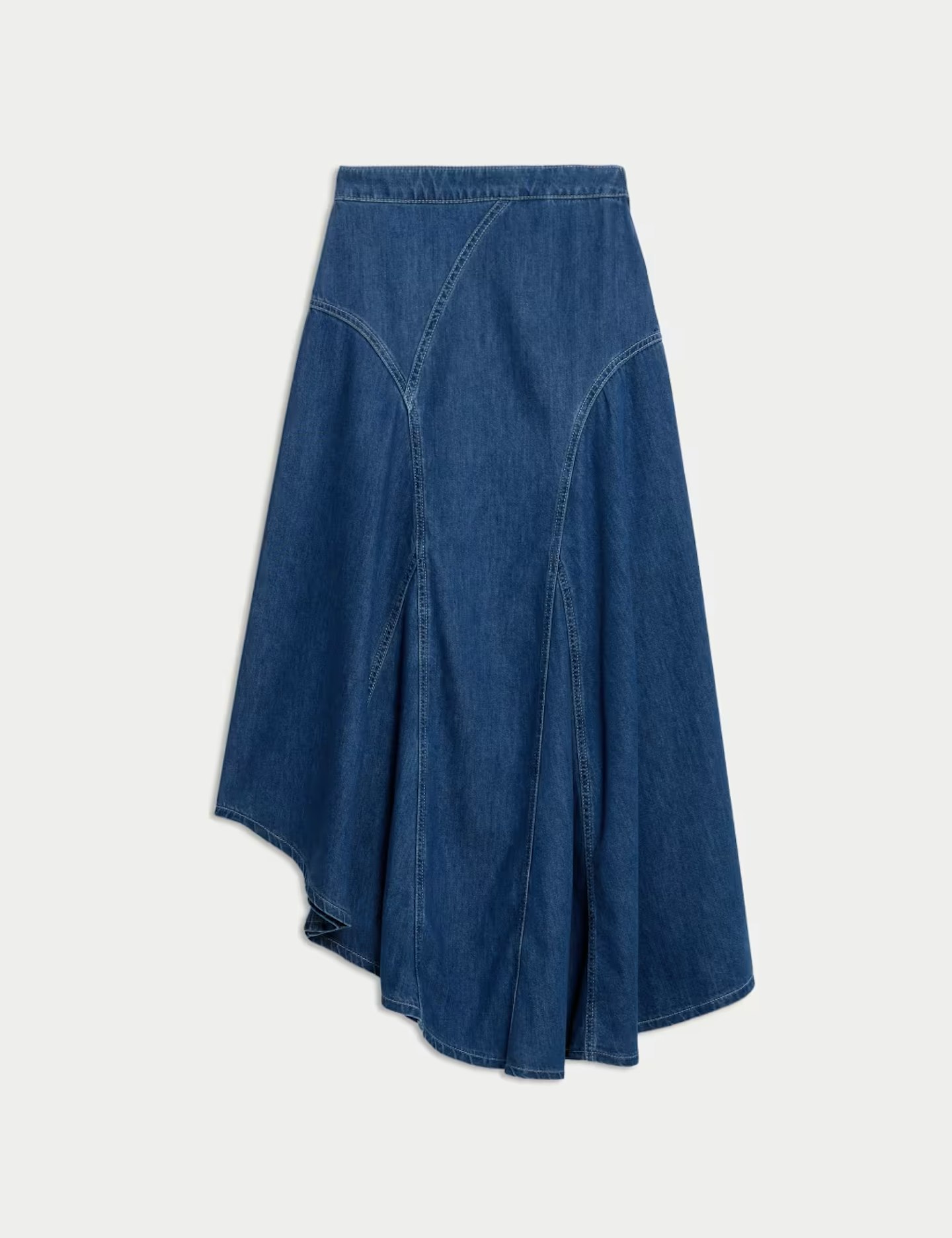 M&S, Denim High Waisted Maxi Asymmetric Skirt