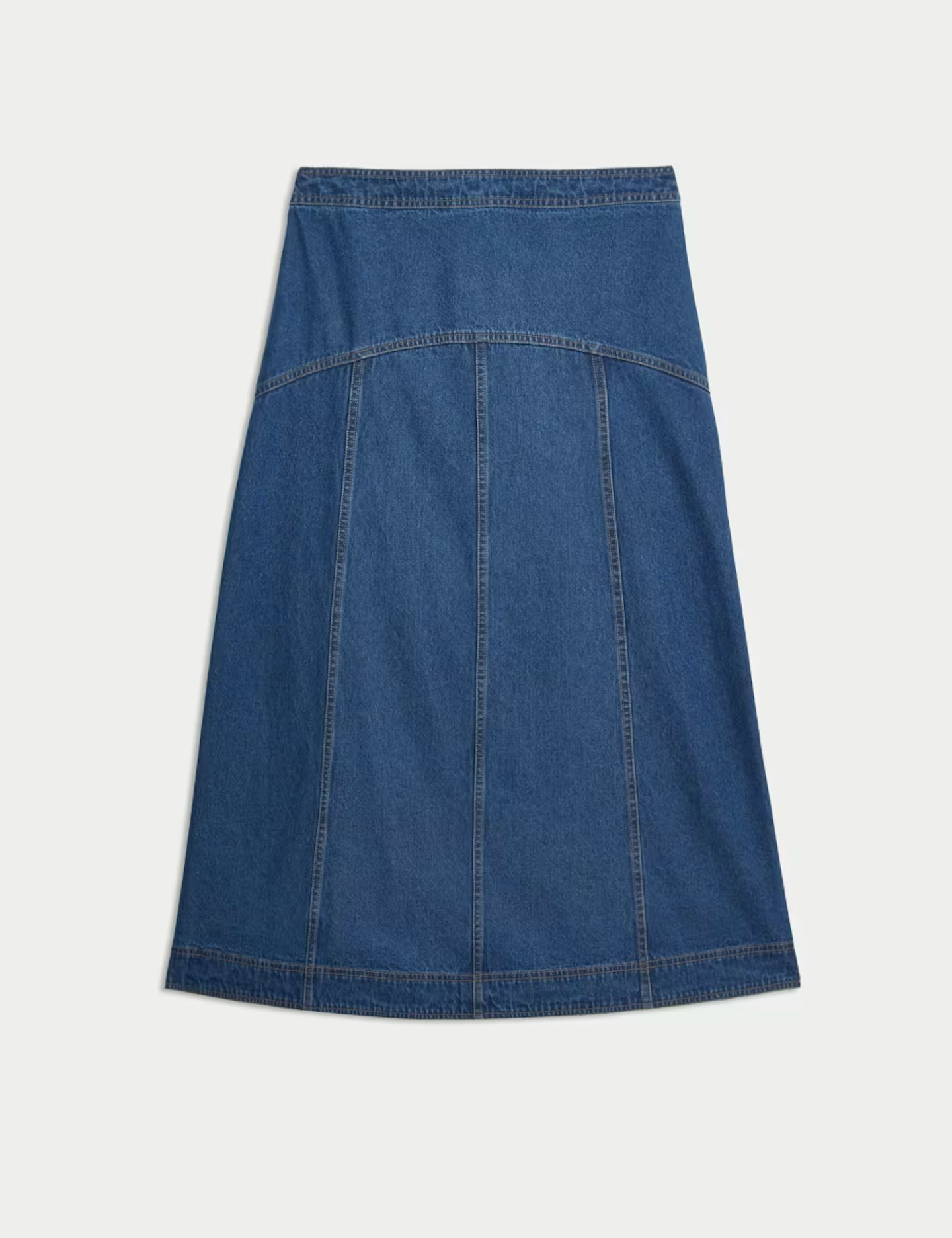 M&S, Denim Seam Detail Midi Skirt