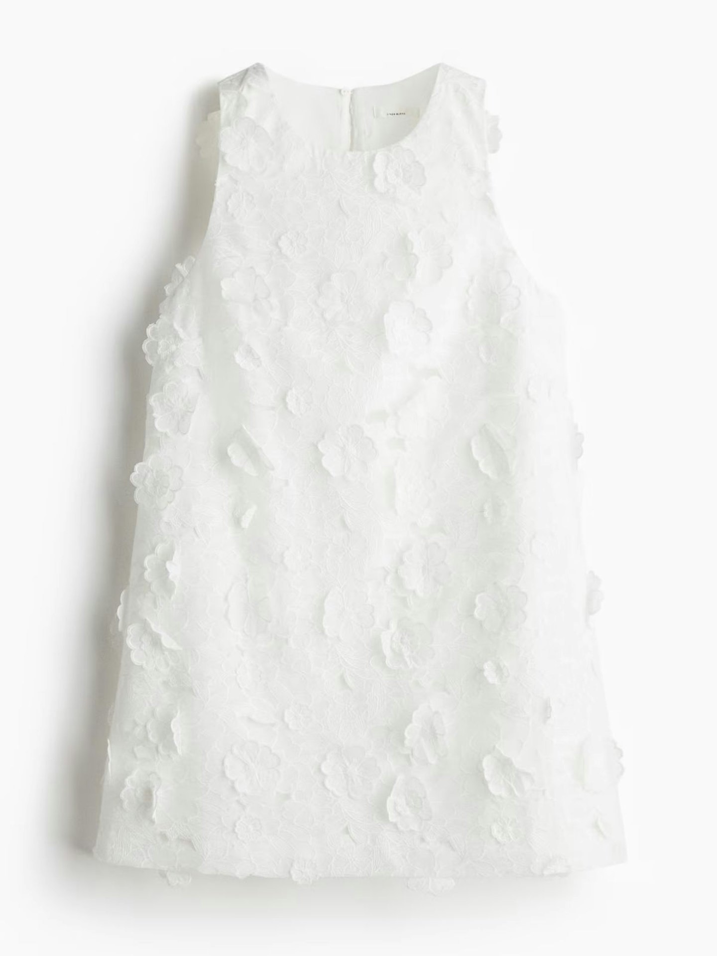 Appliqued Linen-Blend Shift Dress