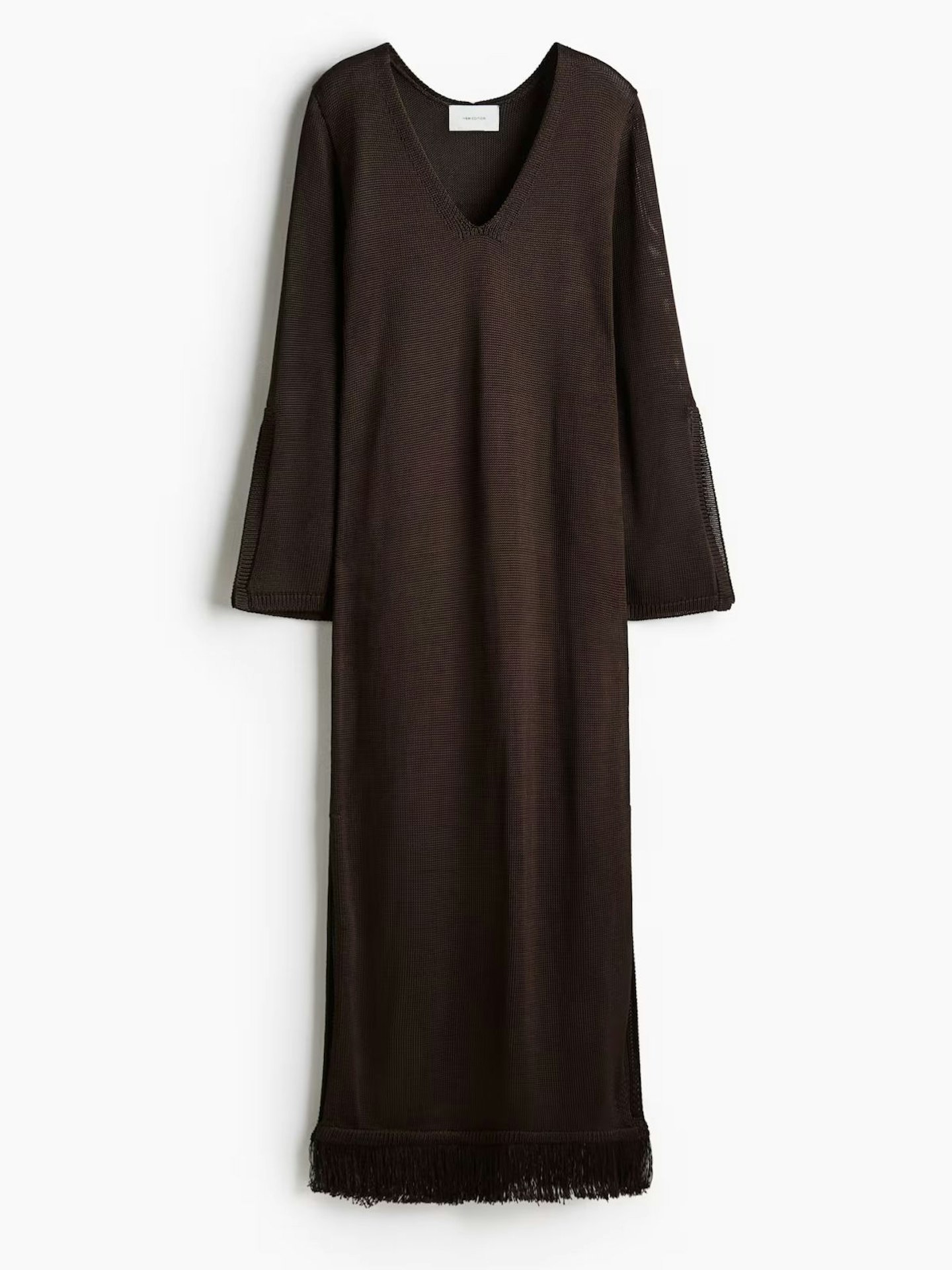 Fringe-Trimmed Kaftan Dress