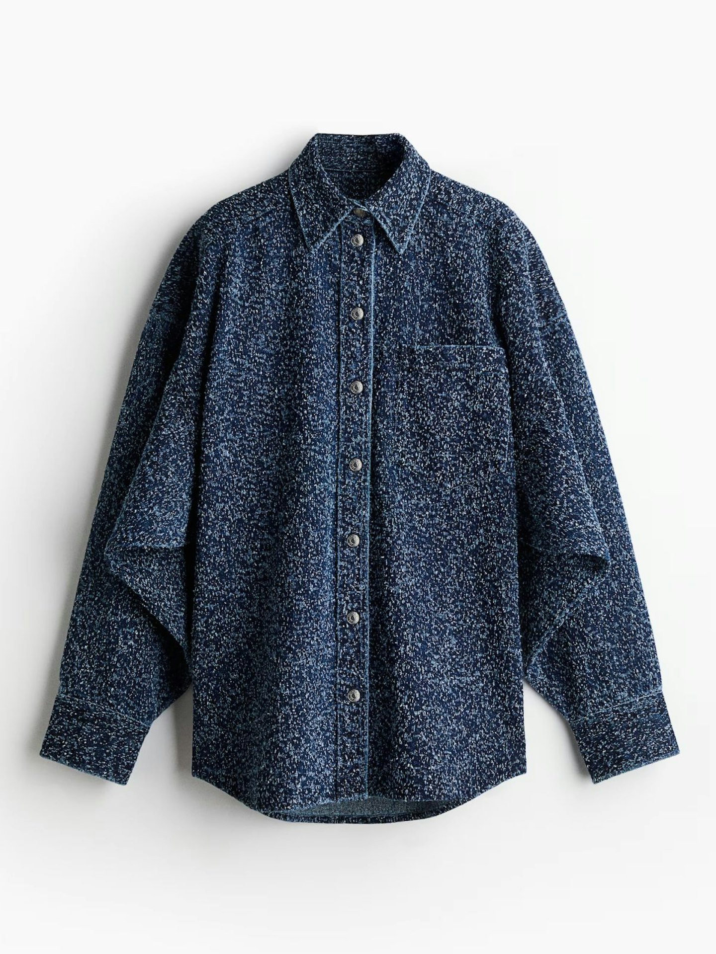 Oversized Boucle Denim Jacket