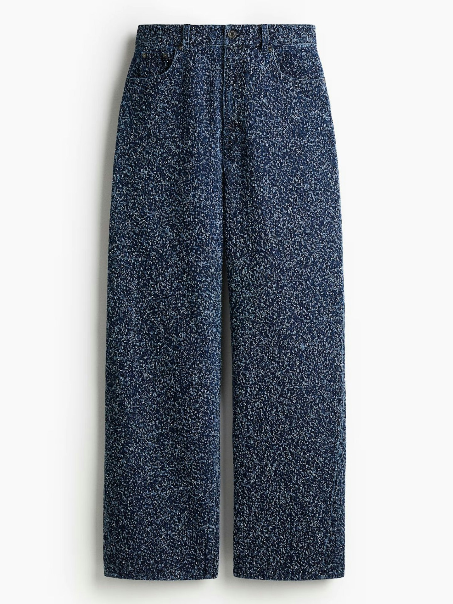 Wide Boucle Denim Jeans