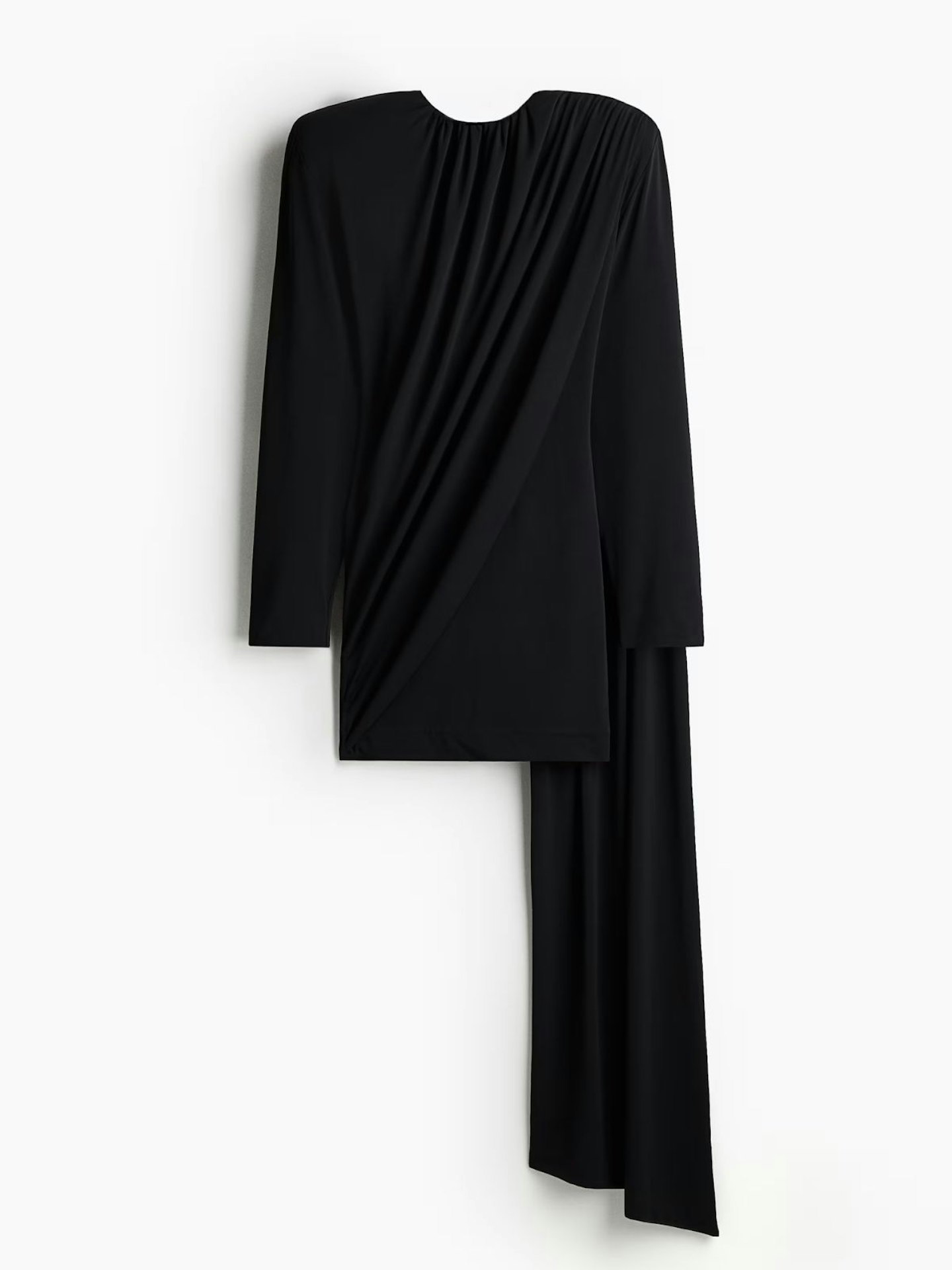 Shawl-Detail Draped Dress