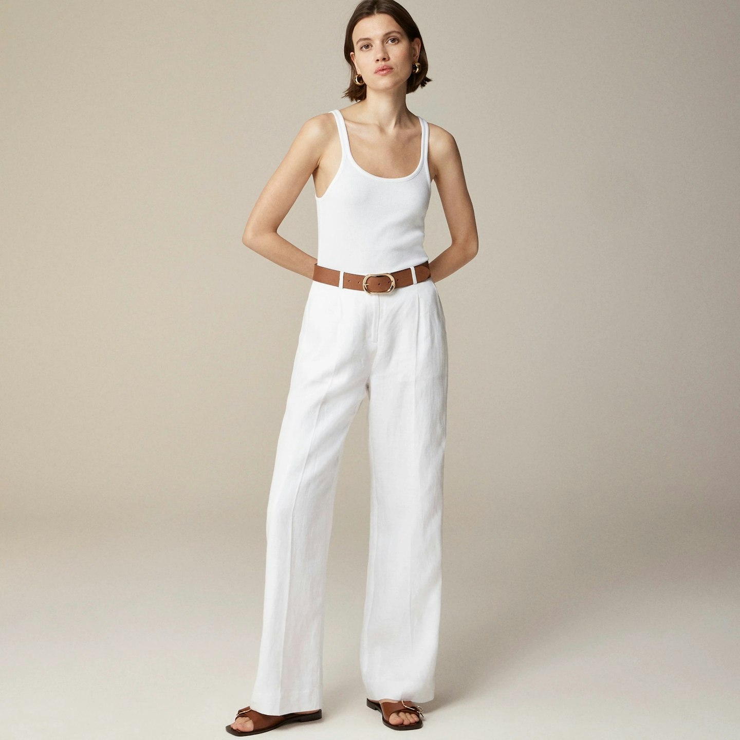 J Crew white trousers