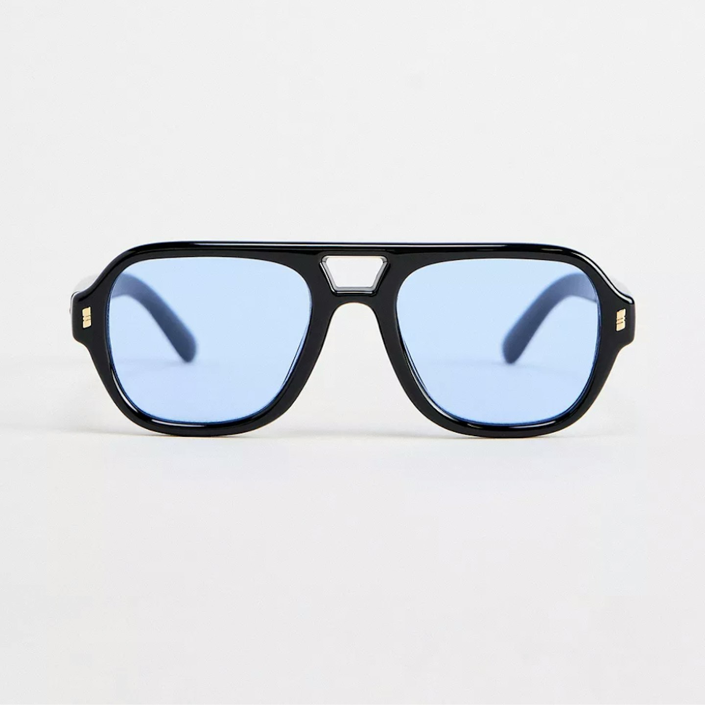 blue tinted aviator glasses