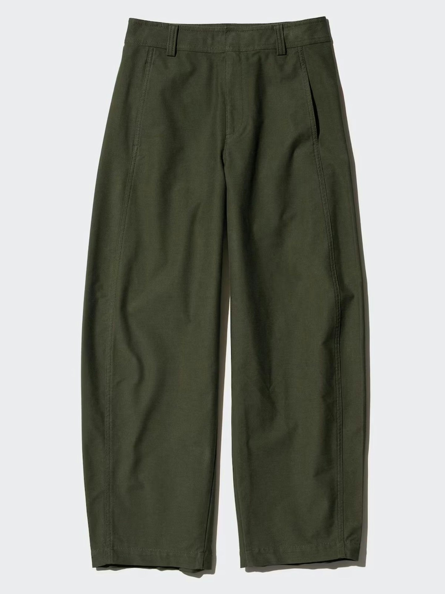 Jersey Barrel Leg Trousers - Olive