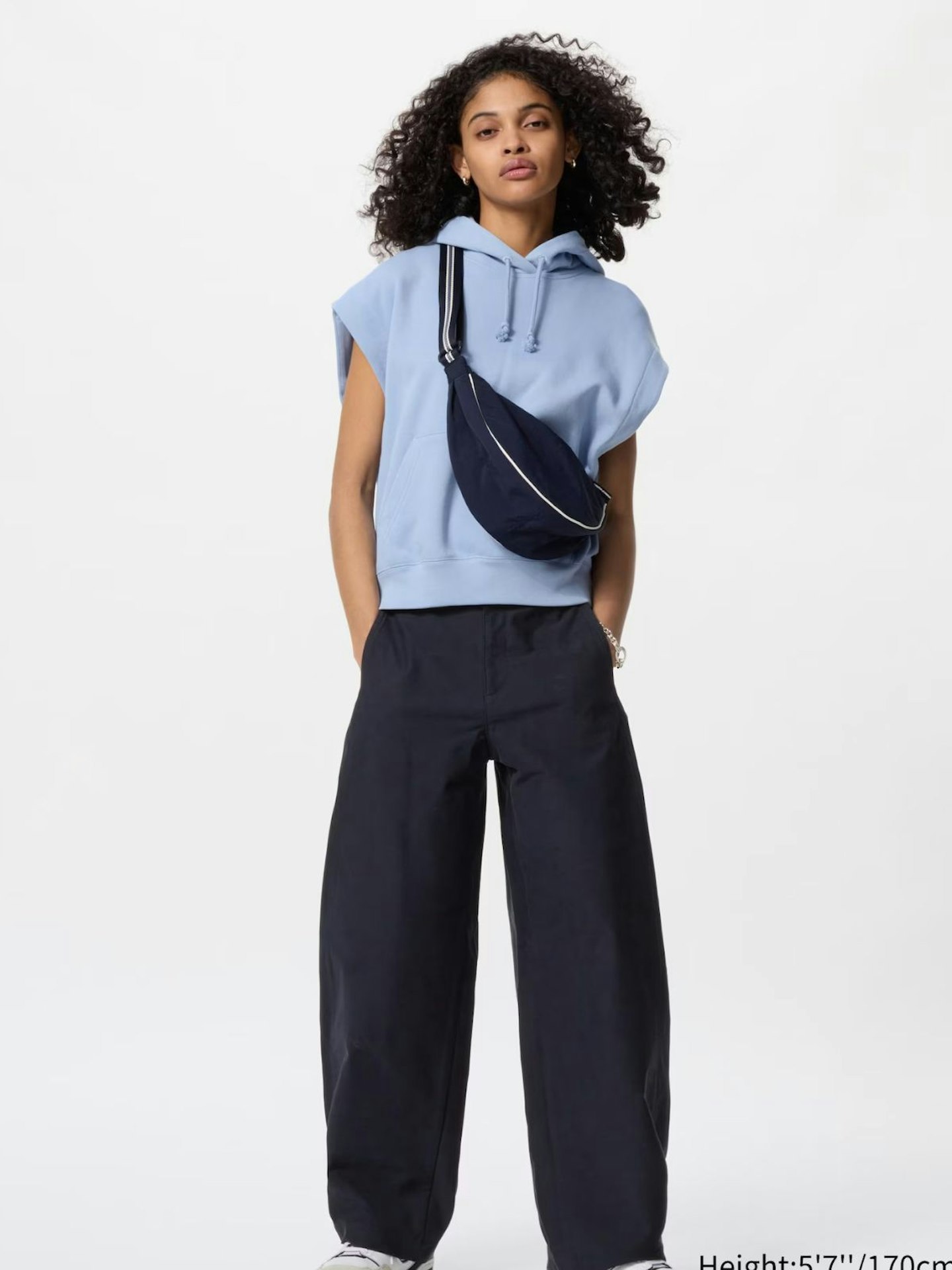 Jersey Barrel Leg Trousers - Navy