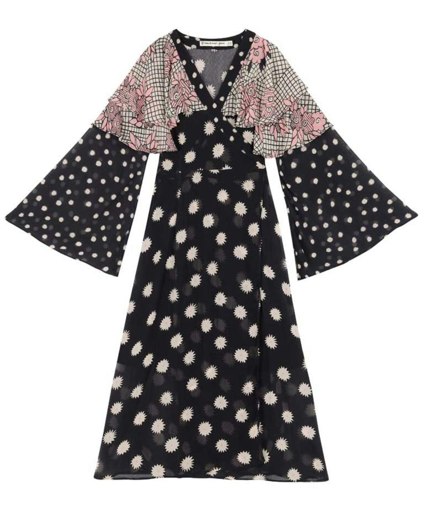 Celia Birtwell X Joanie - Michaelmas Daisy Print Cape Sleeve Wrap Dress