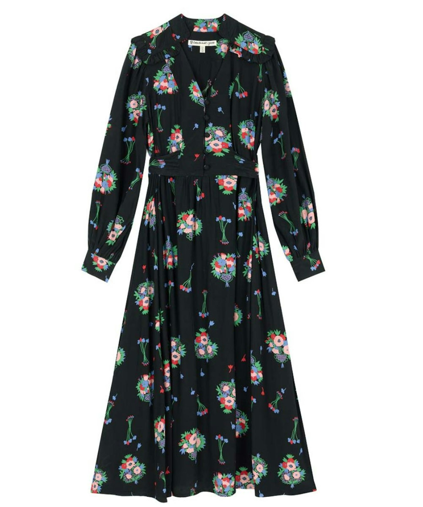 Celia Birtwell X Joanie - Marie Antoinette Floral Print Bell Sleeve Maxi Dress