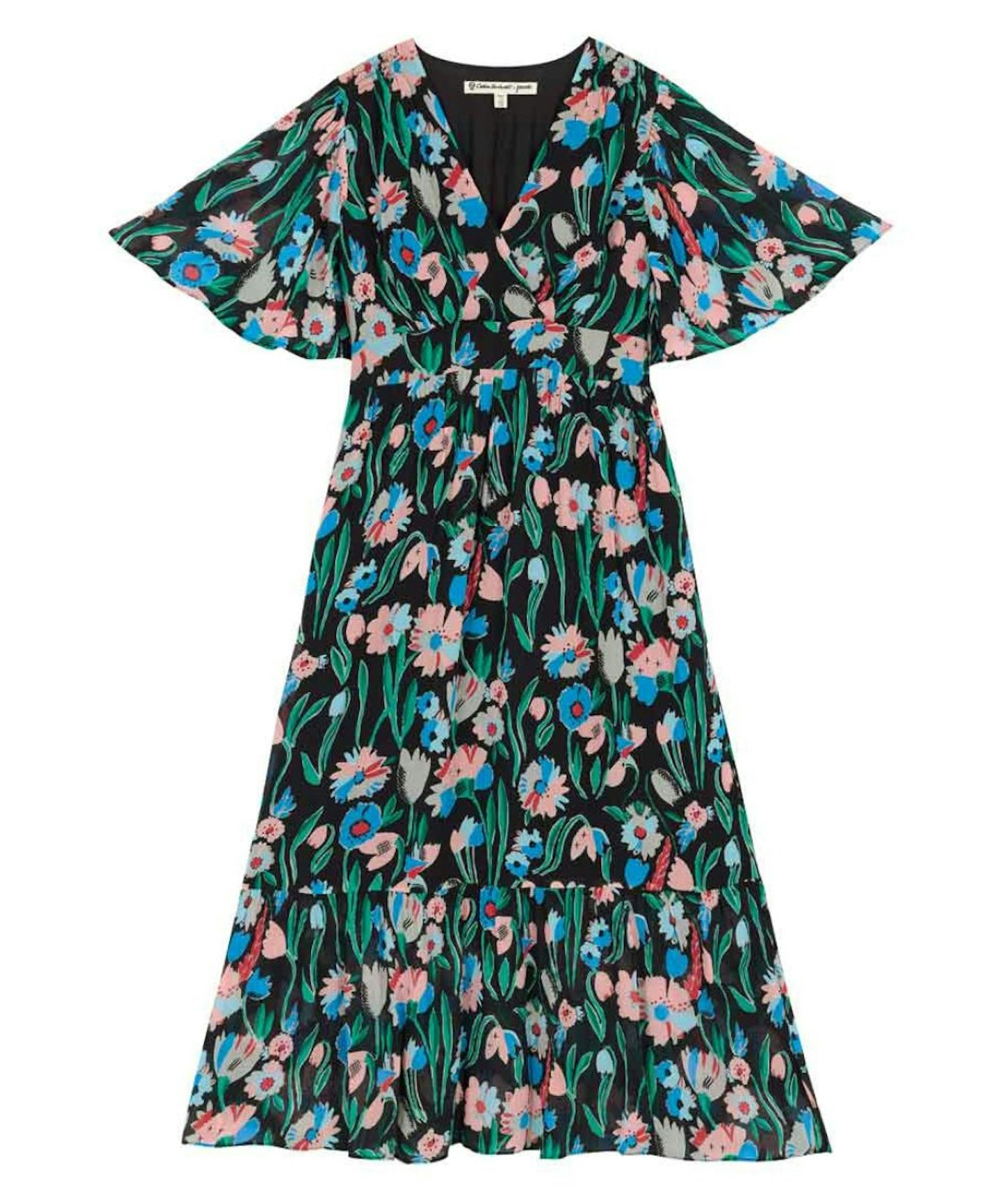 Celia Birtwell X Joanie - Queen of the Night Angel Sleeve Floral Print Maxi Dress