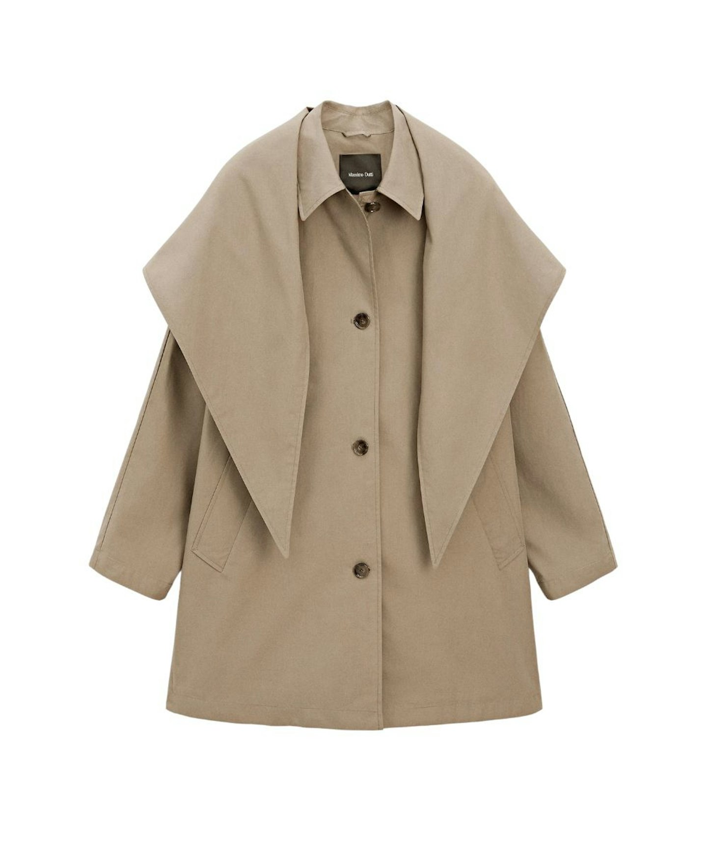 Massimo Dutti, Trench Coat With Detachable Scarf Detail