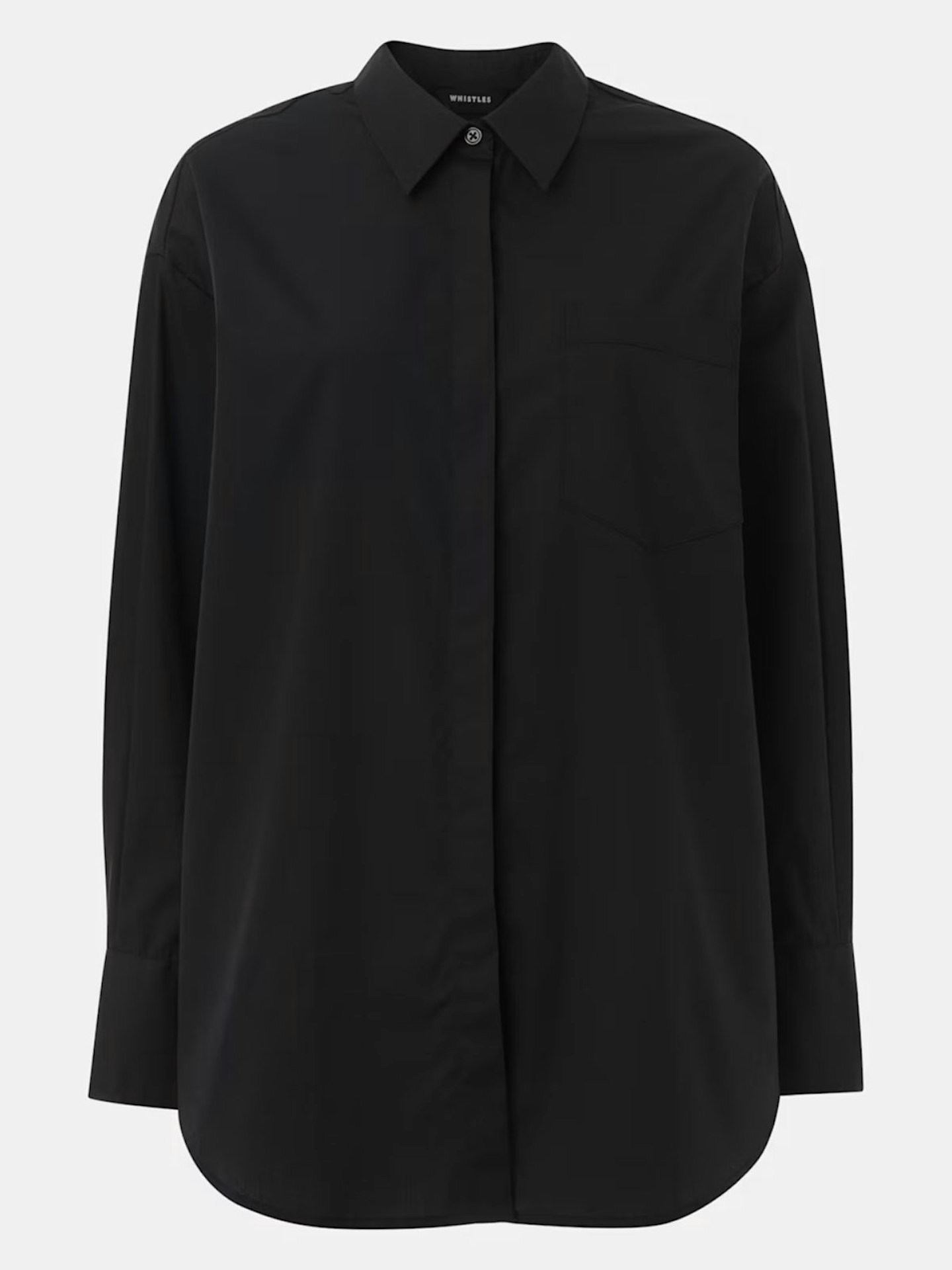 Whistles, Black Oversized Cotton Shirt