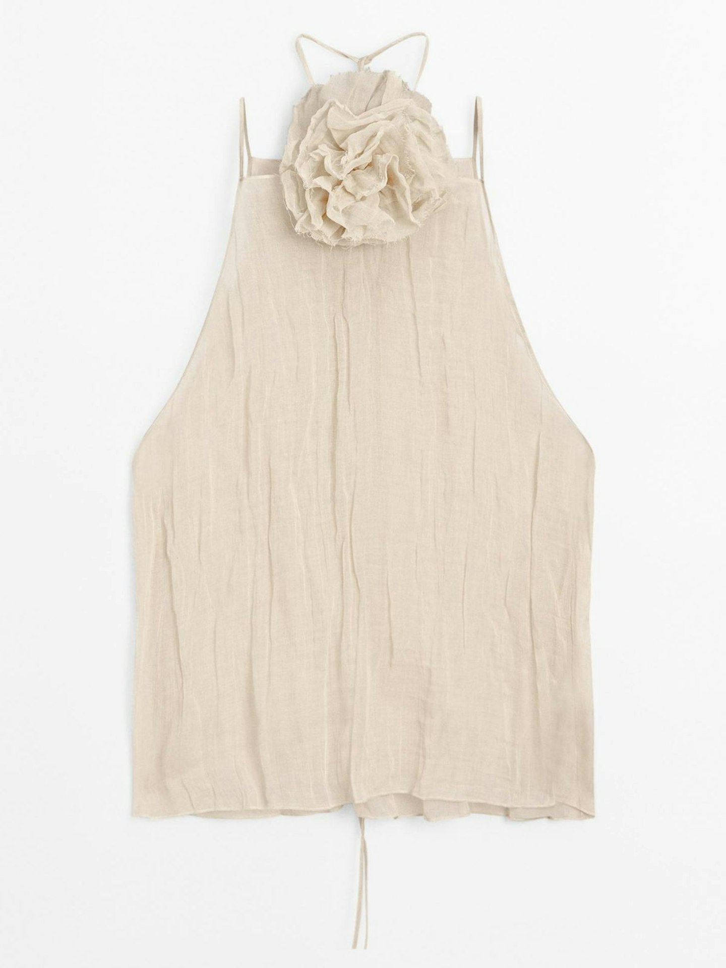 Massimo Dutti, Halter Top With Floral Detail