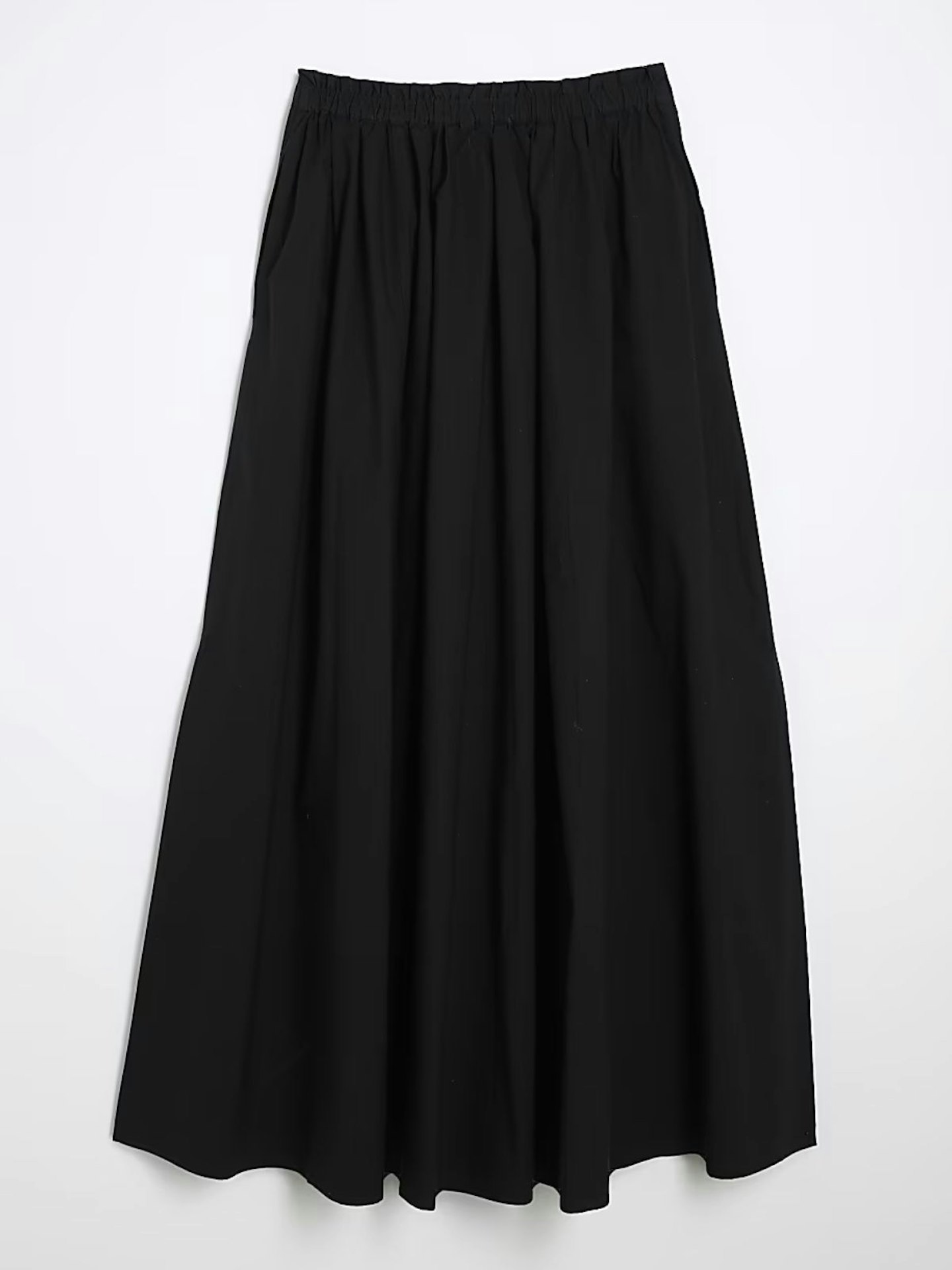 River Island, Black Poplin Maxi Skirt