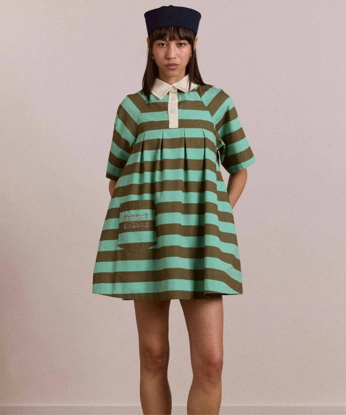 green emerald velvet dress lilo mini dress- butter spot  Damson Madder