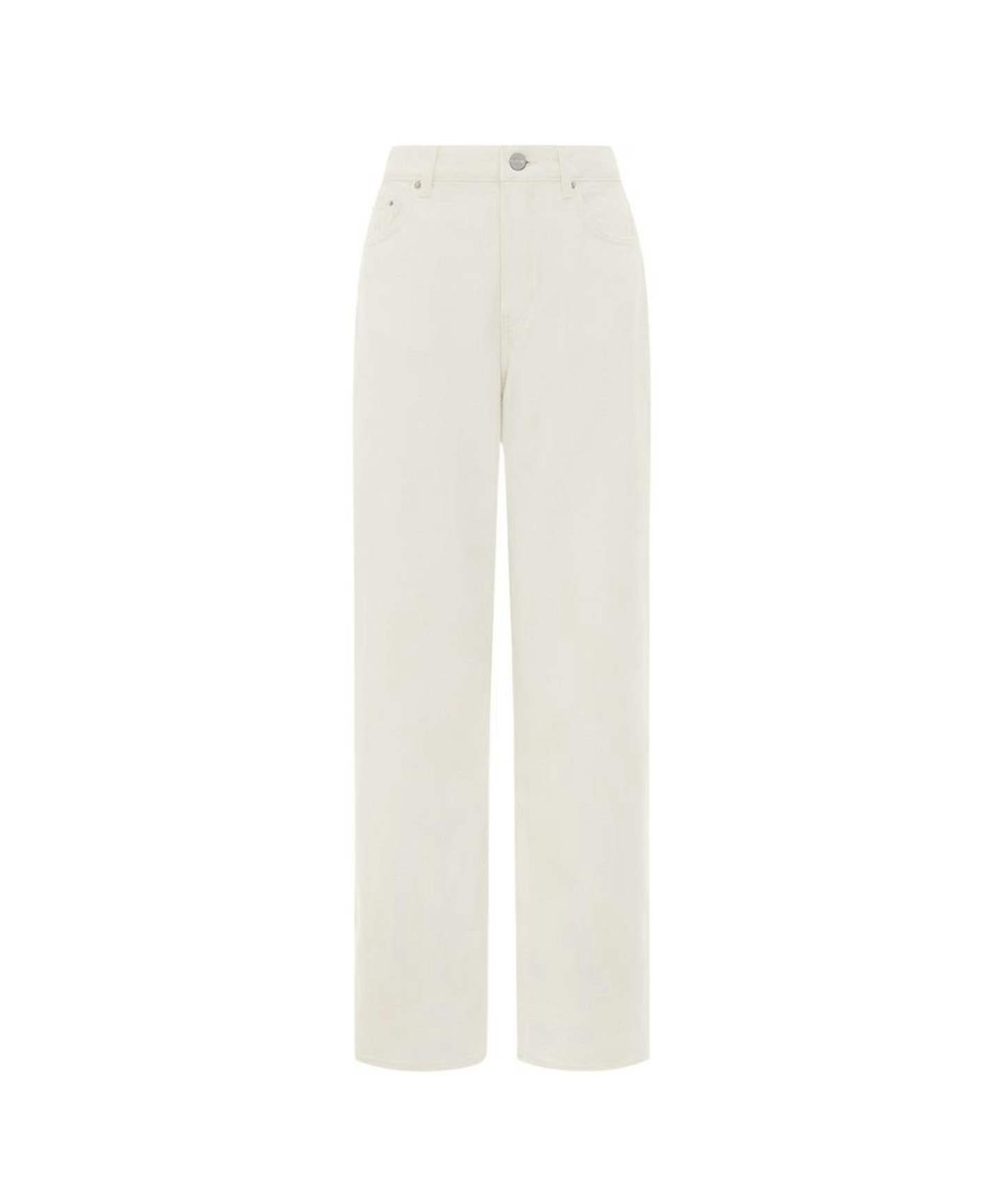 Aligne, High Rise Straight Leg White Jeans
