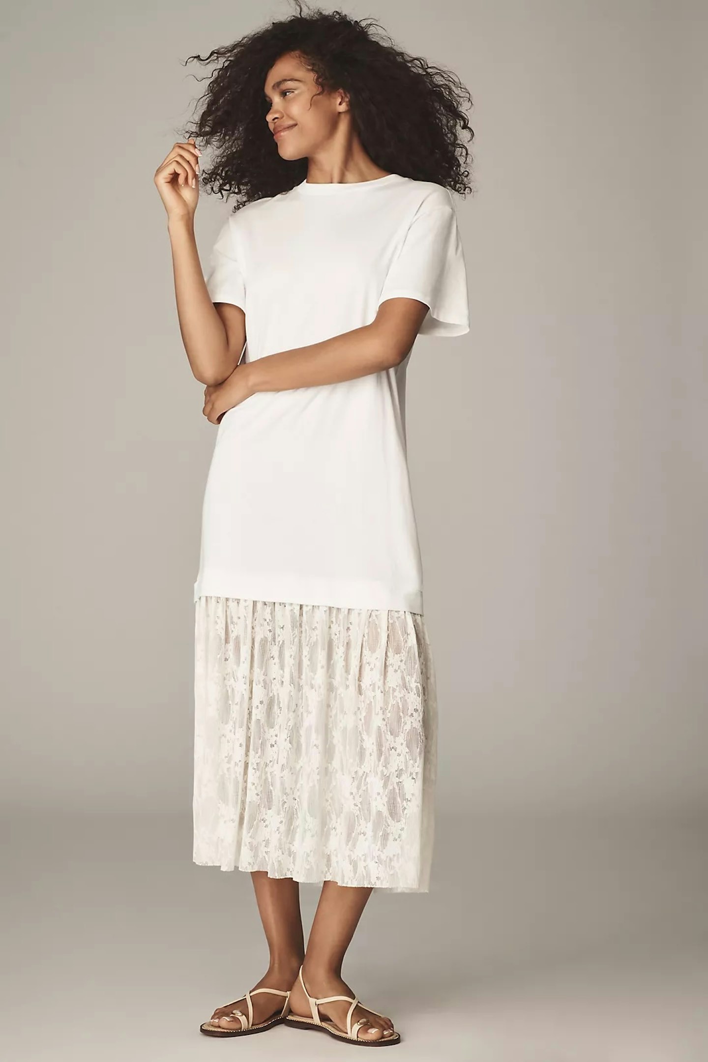 Twofer Lace T-Shirt Dress