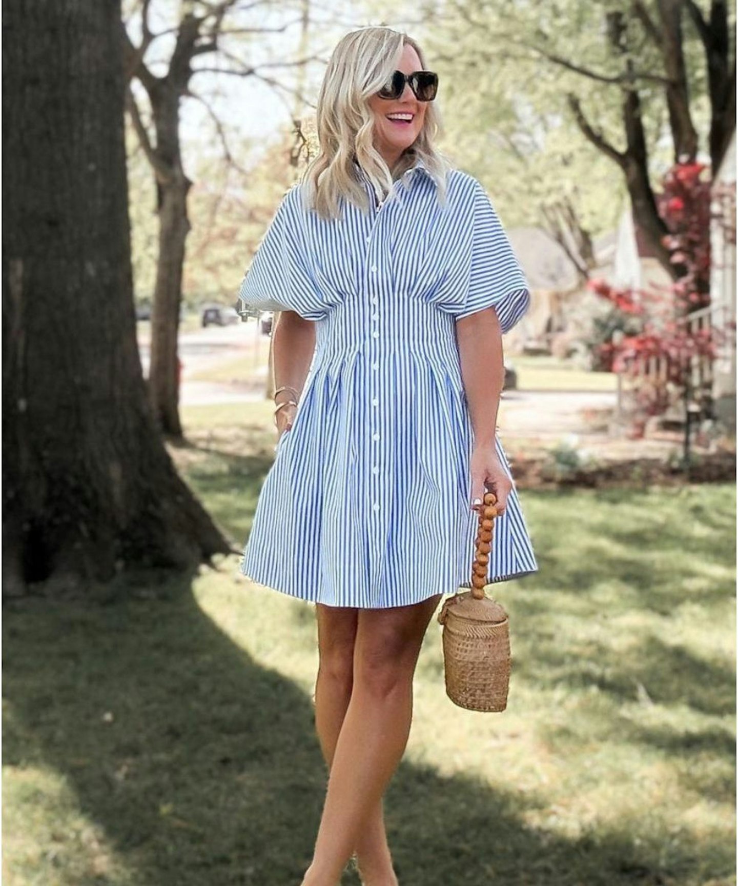 Anthropologie, The Tobie Button-Front Pleated Shirt Dress