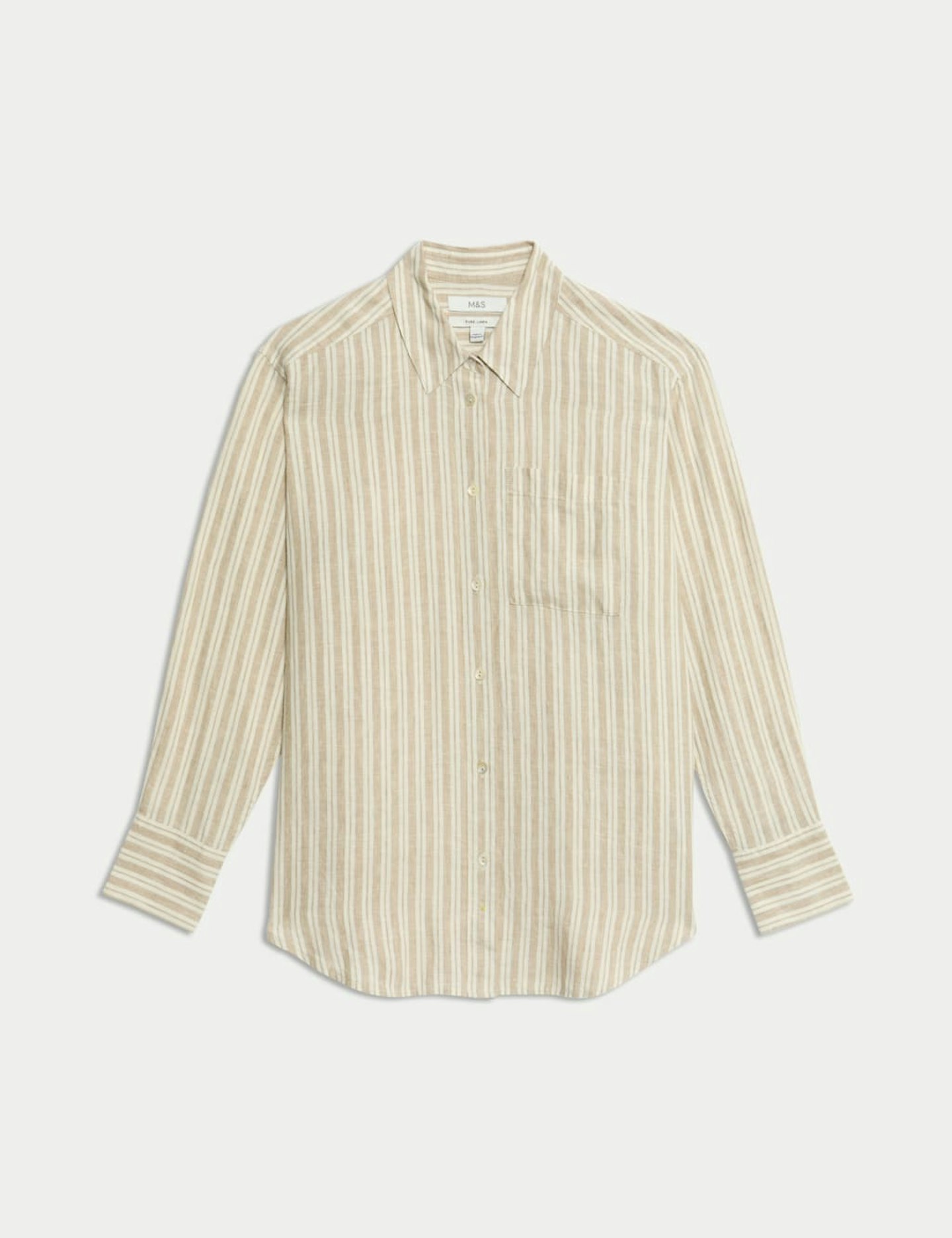 Marks And Spencer, Pure Linen Collared Oversized Shirt