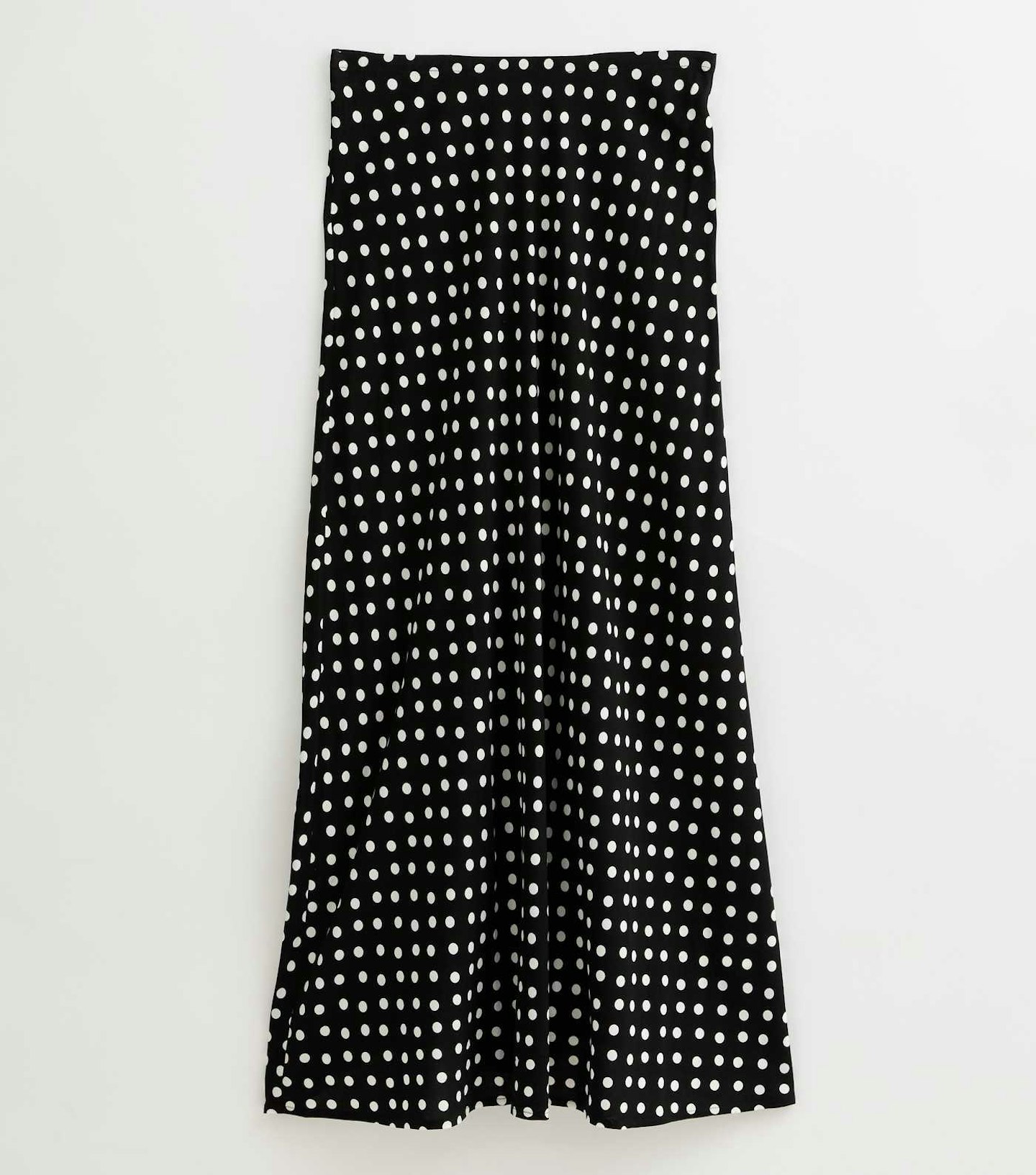 New Look, Black Spot Print Bias Cut Midi Skirt