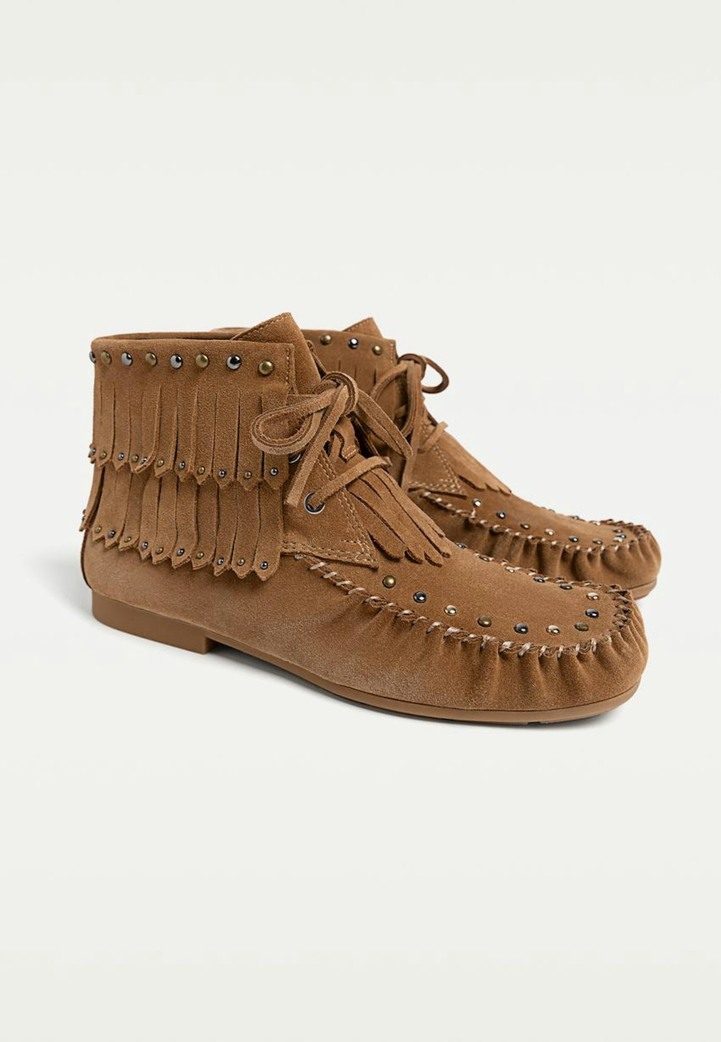 stradivarius fringed suede boots 