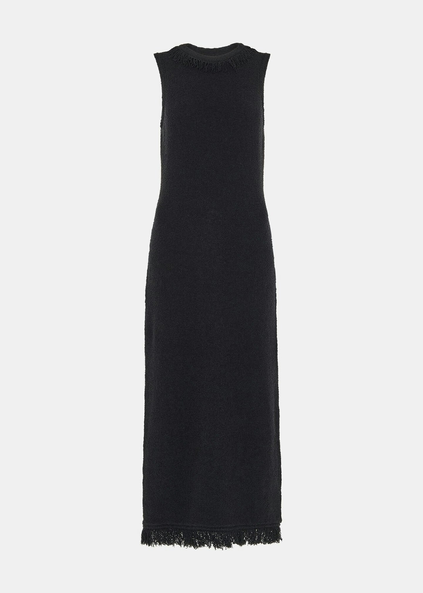 Black Fringe Detail Knitted Dress