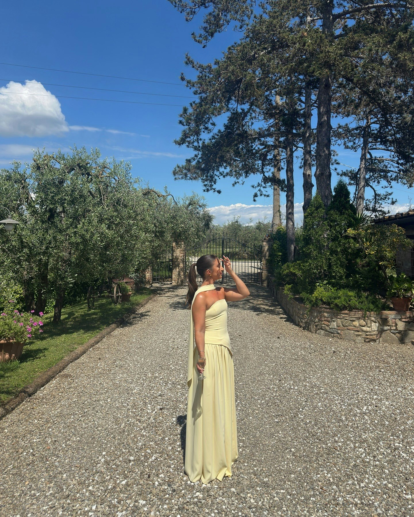 wedding guest dresses yellow and brown