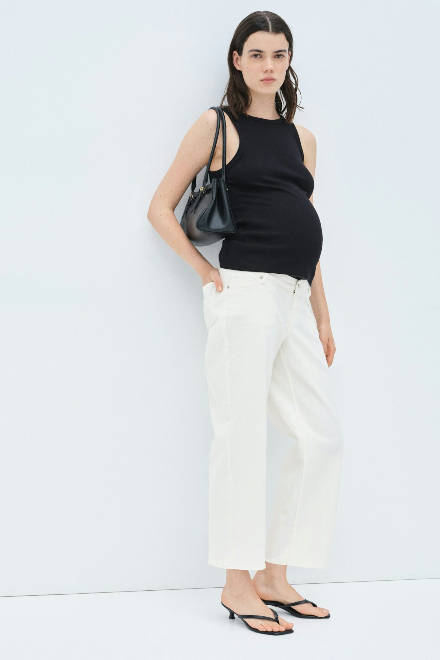 H&M,Mama Before & After Straight Low Ankle Jeans