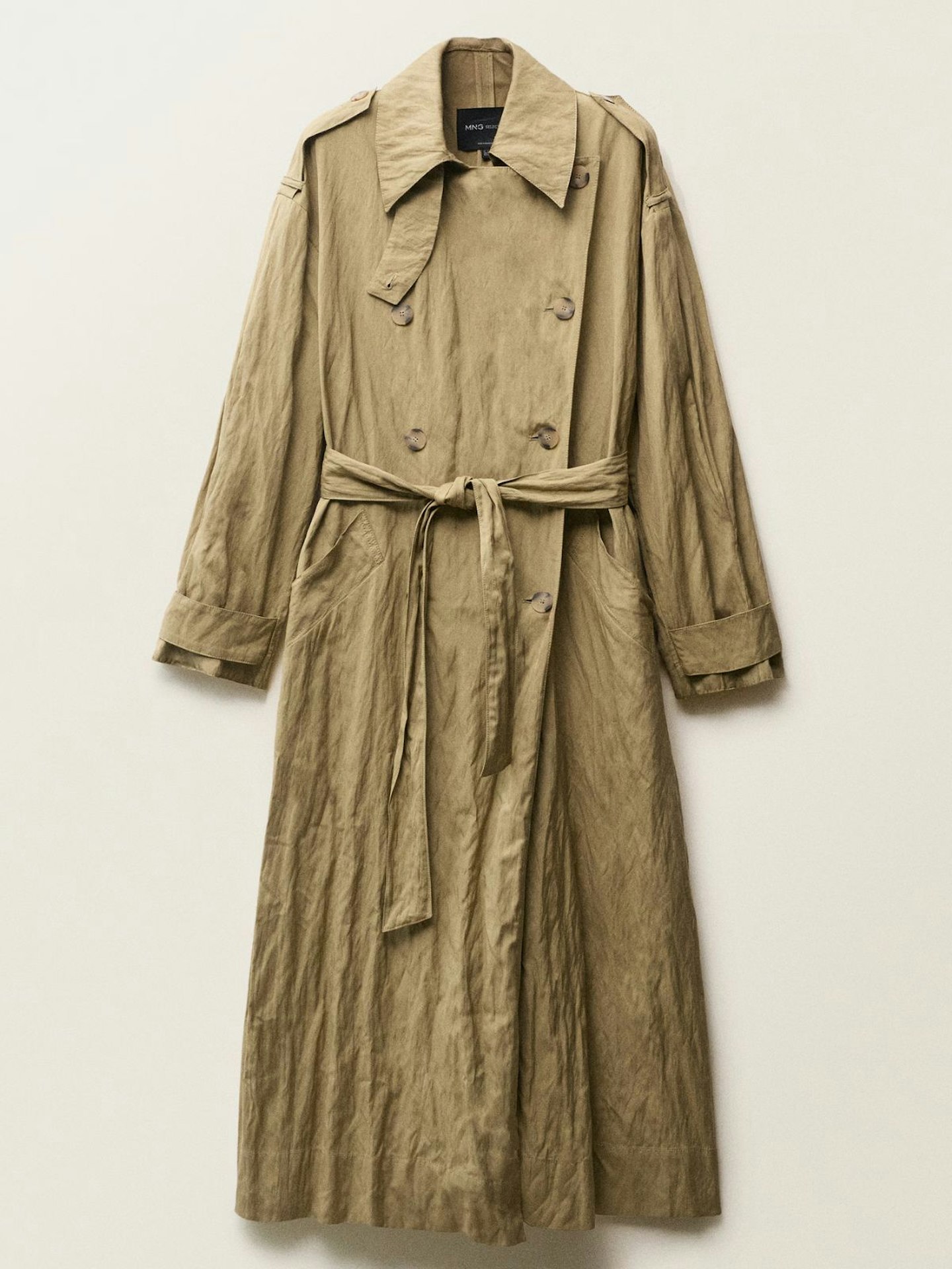 Mango, Oversized Creased-Effect Trench Coat