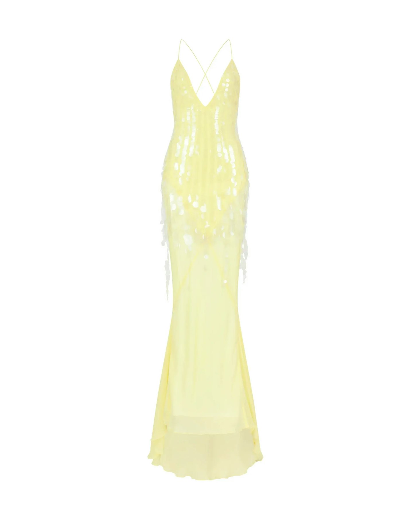 Rat & Boa yellow sequin dress wedding guest dress