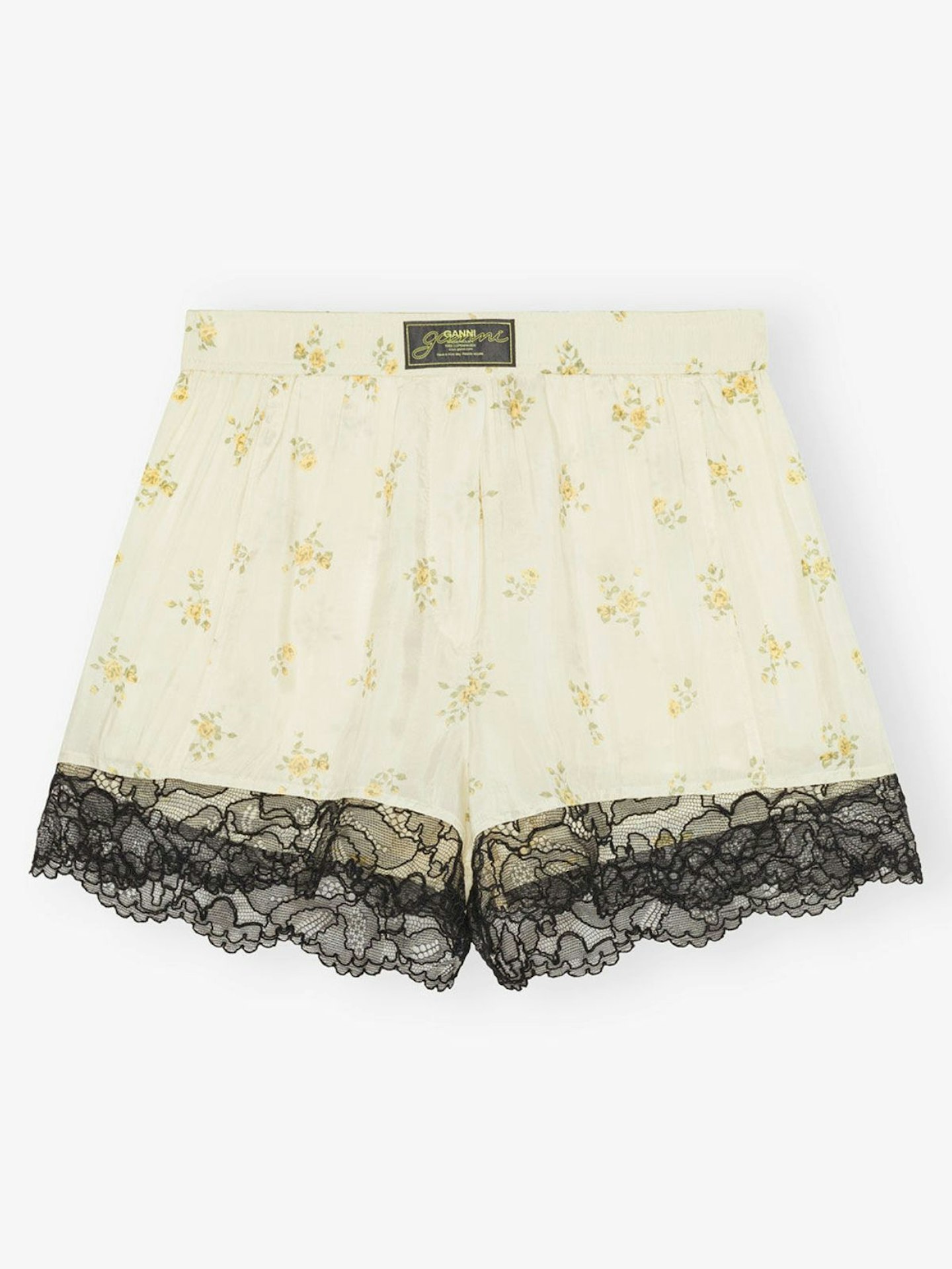 Ganni, Off-White Floral Shorts