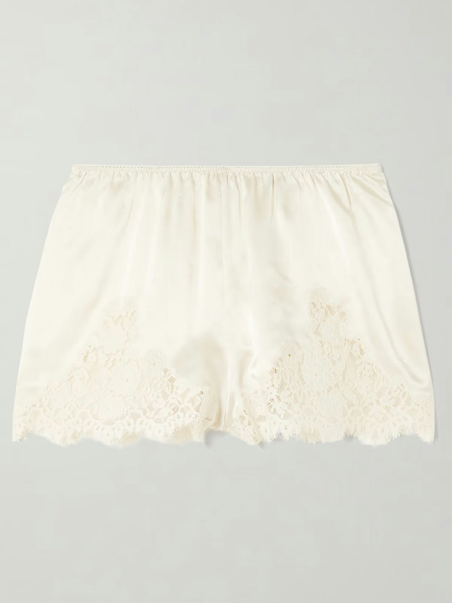 DÔEN, Iona Lace-Trimmed Silk-Satin Shorts