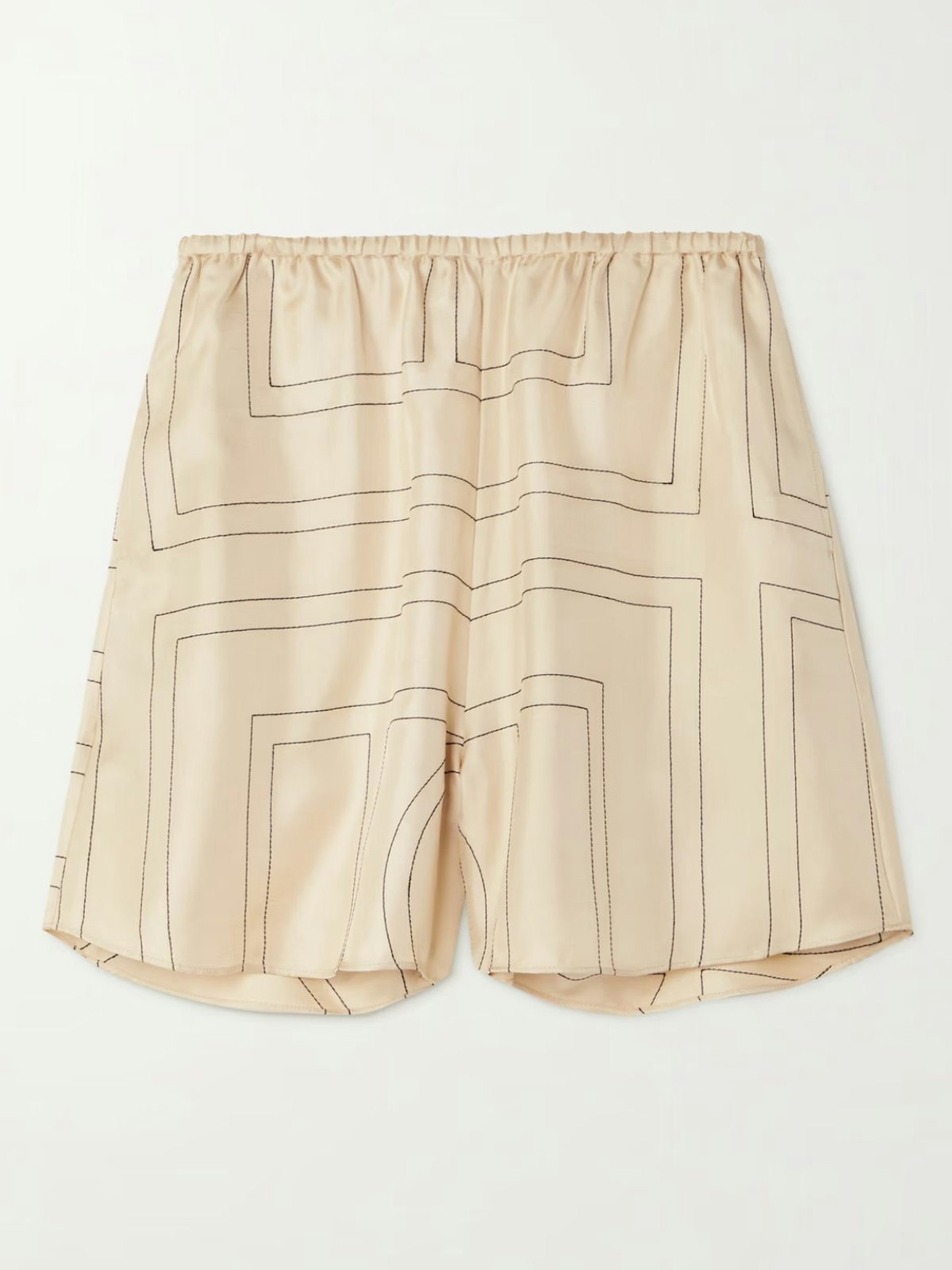 Toteme, Embroidered Silk-Twill Shorts
