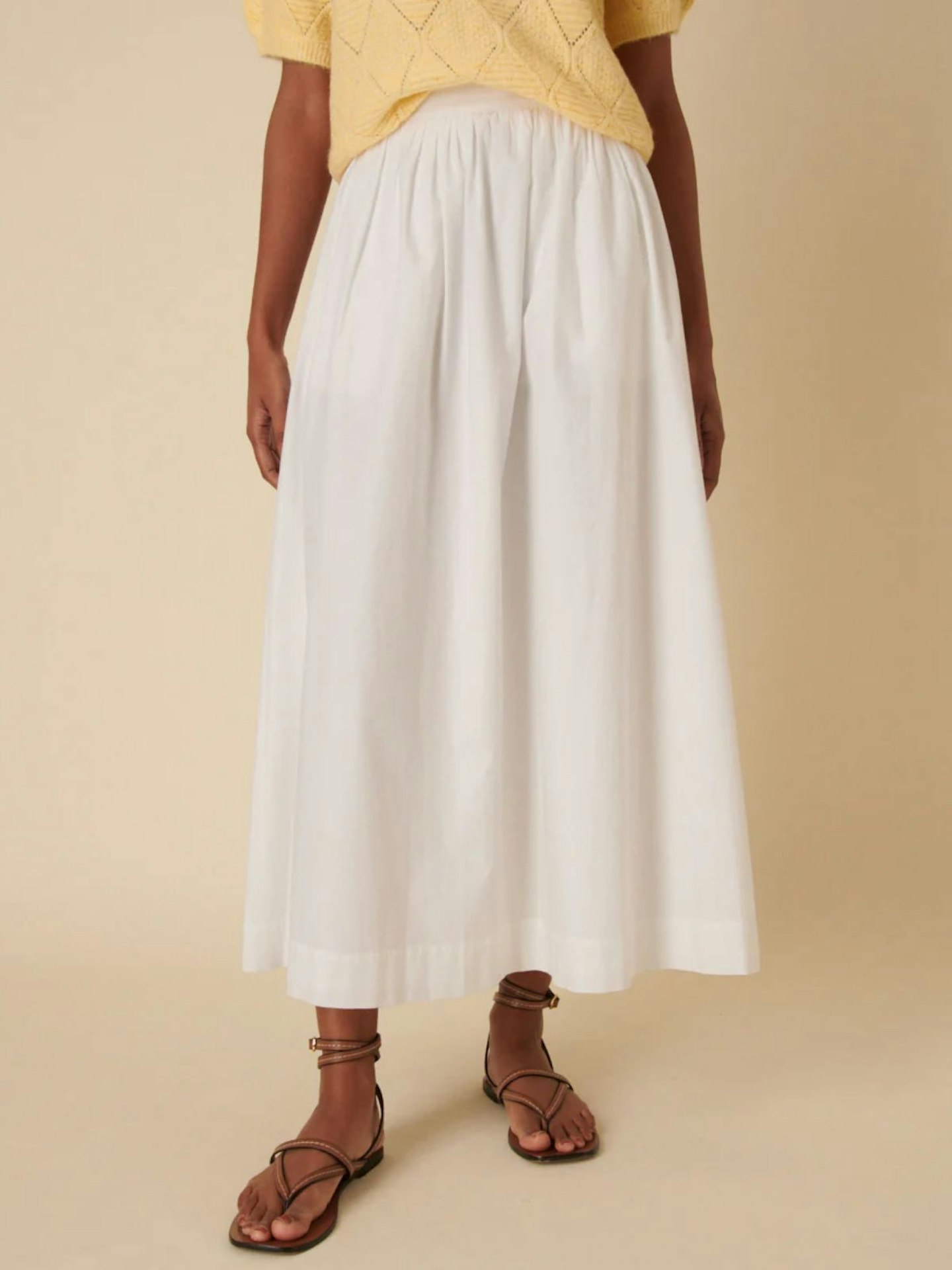 Nobody's Child, White A-Line Midi Skirt