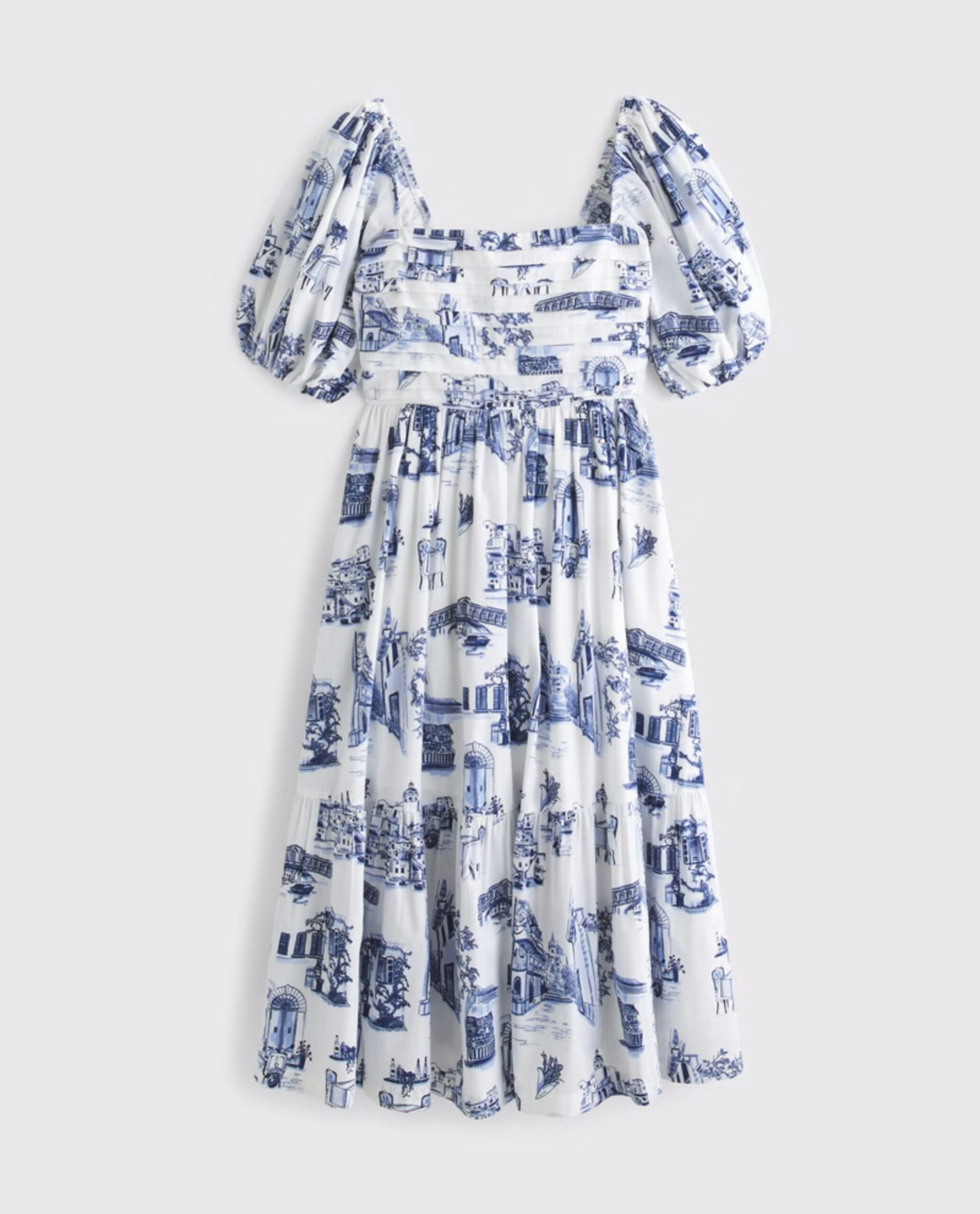 Abercrombie & Fitch, Emerson Poplin Puff Sleeve Midi Dress