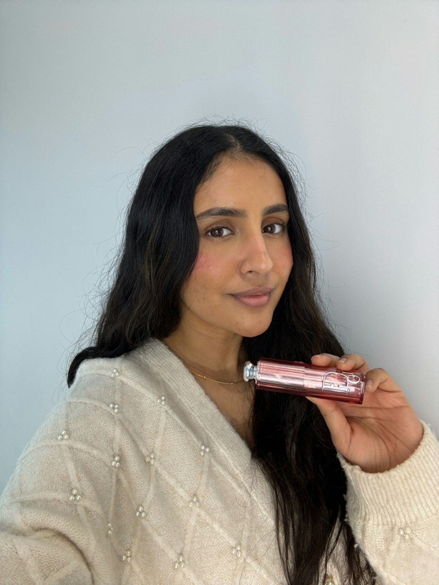 Beauty writer Sameeha Shaikh using the Rosy Glow Stick