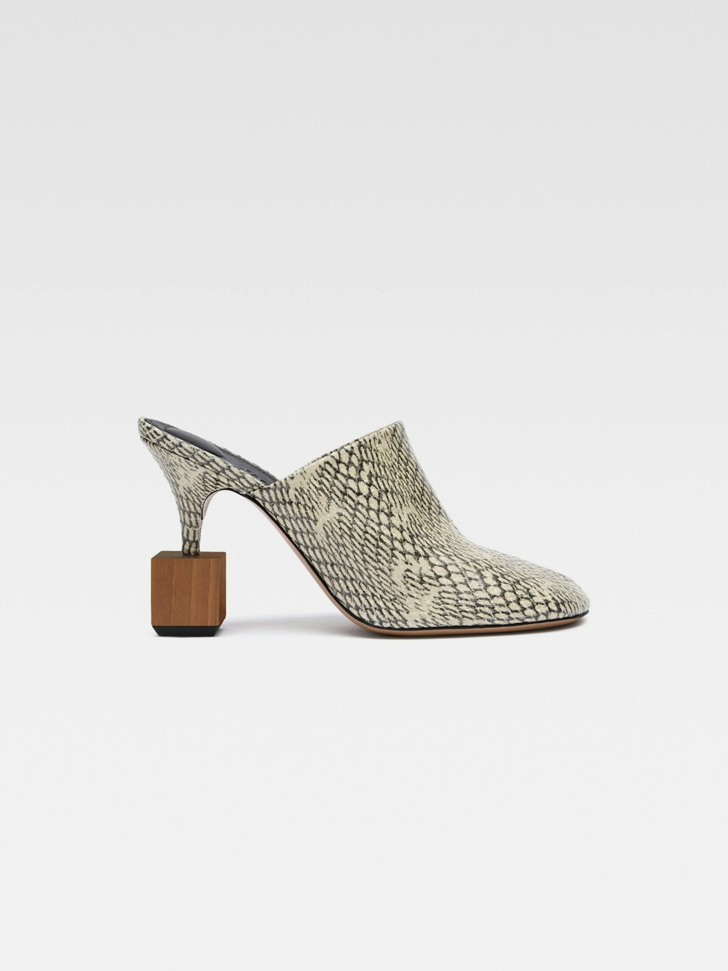 Jacquemus Bisou 90 Snake-Effect Leather Mules