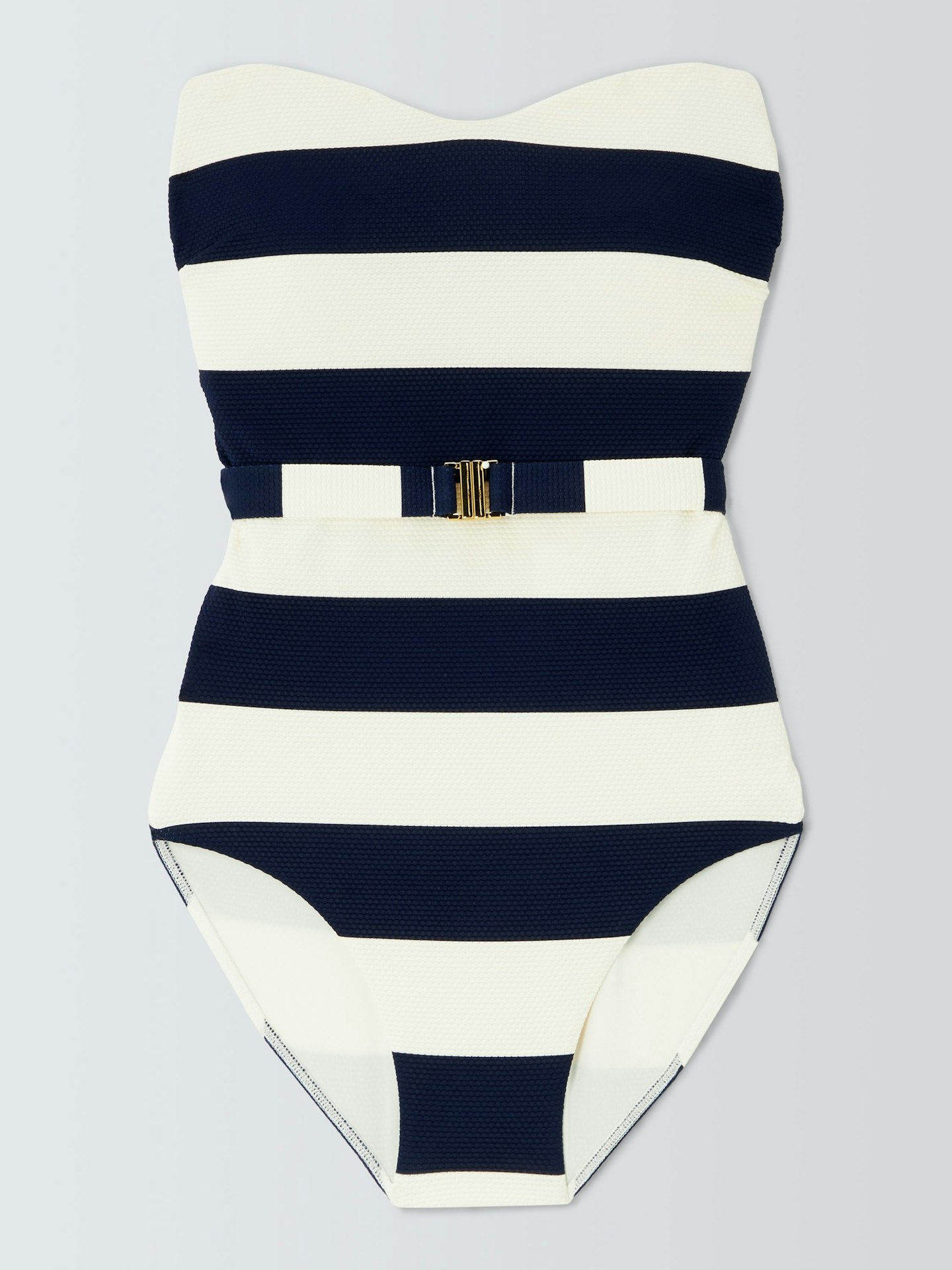 John Lewis Hello Sailor Stripe Belted Swimsuit, Blue £36.00