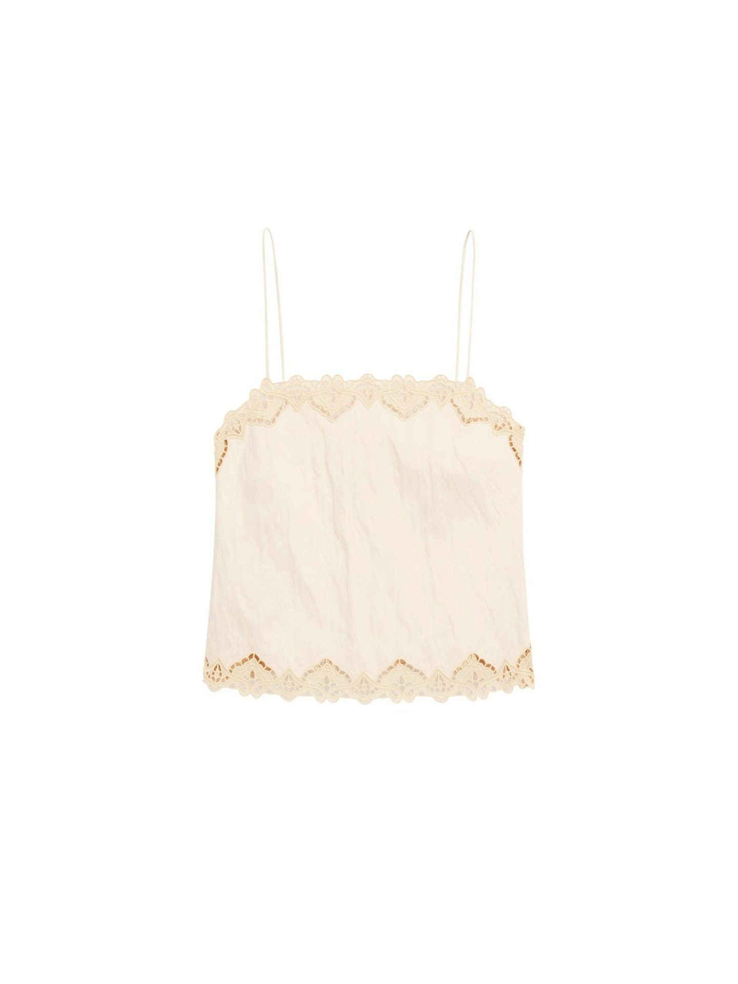 Massimo Dutti Flowing Top With Blonde Lace Detail
