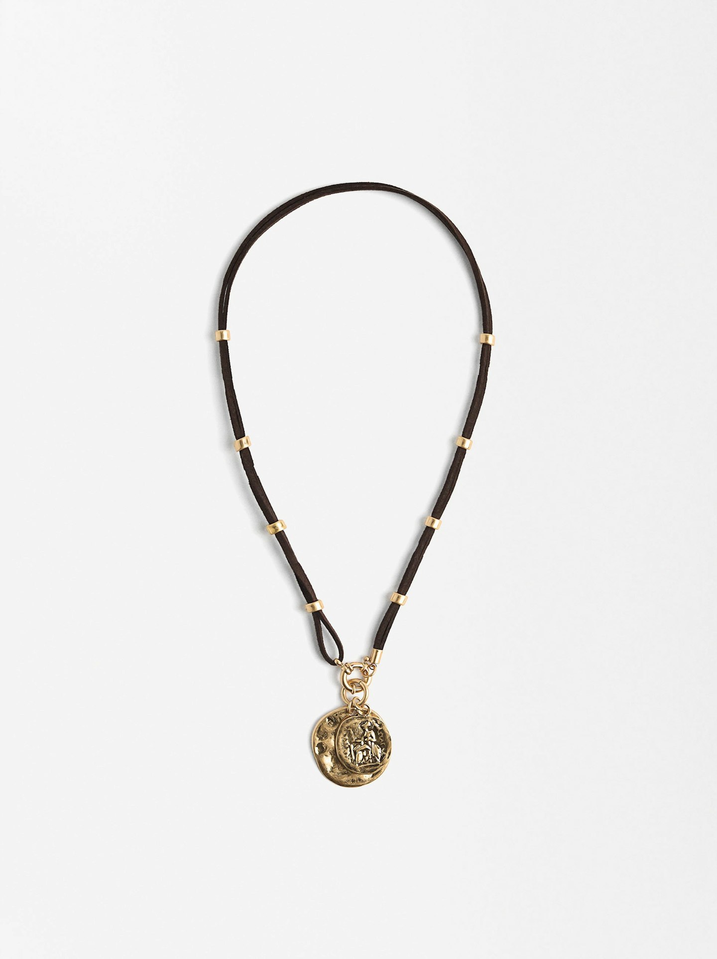Parfois Leather Necklace With Medals