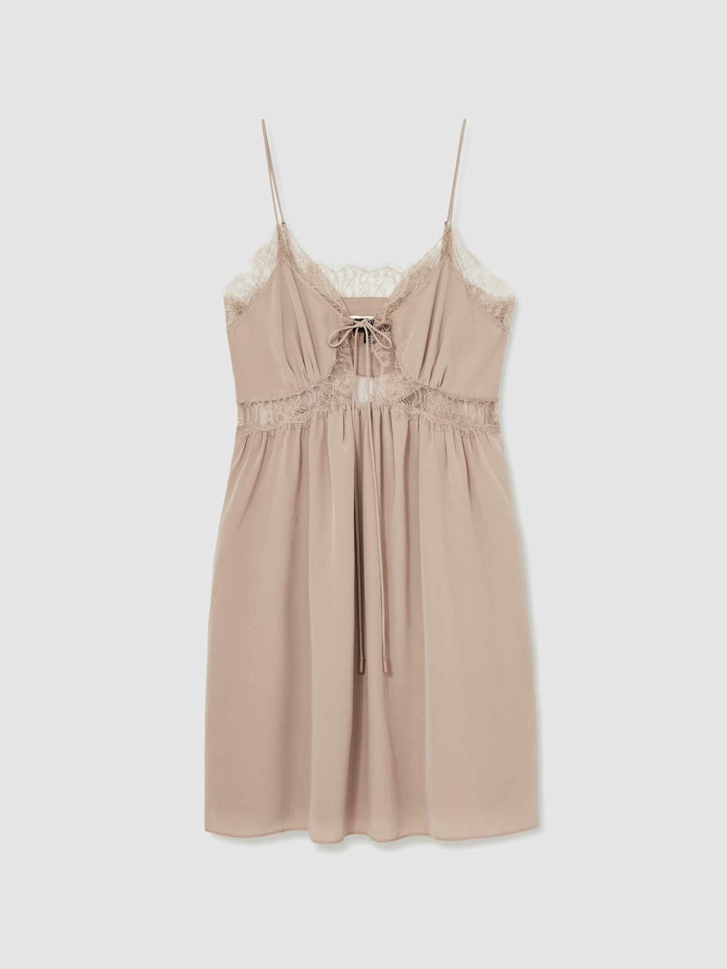 Reiss Atelier Silk Lace-Trim Babydoll Dress