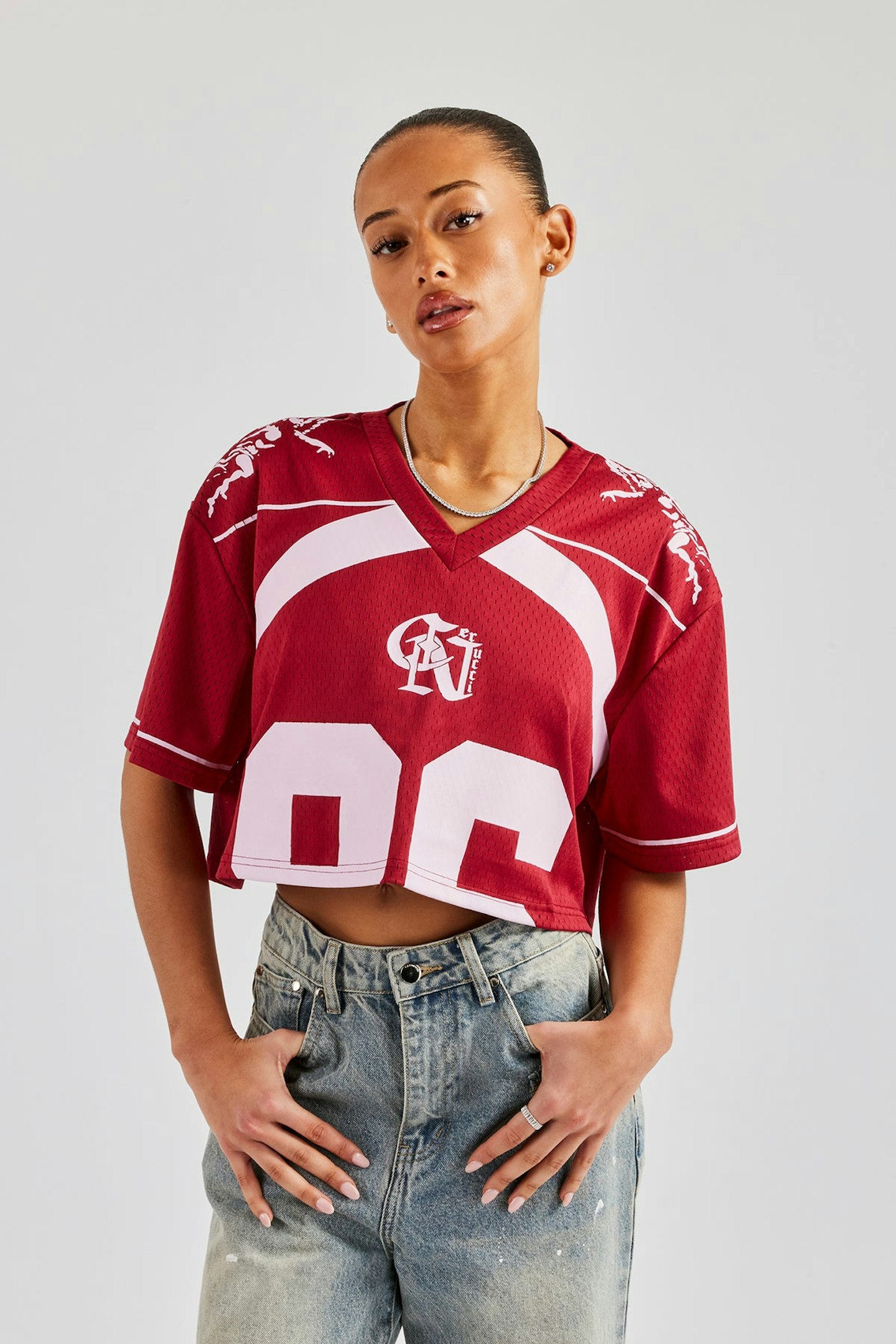 Cernucci, 86 Cropped Mesh Top - Cherry Red