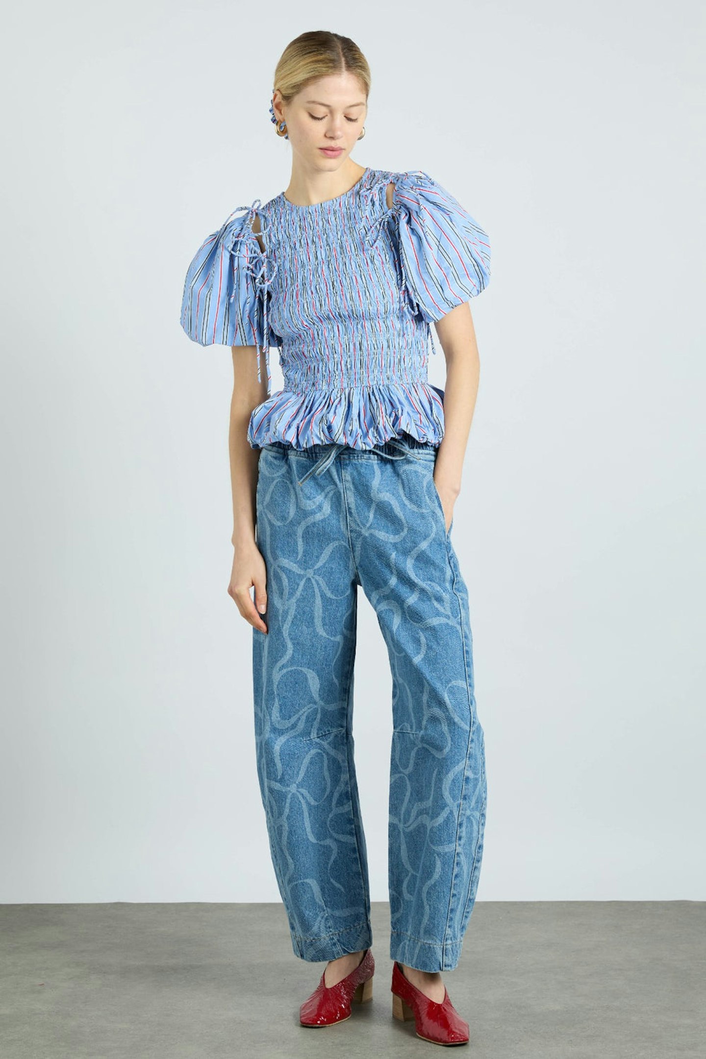 Damson Madder, Becca Multi-way Blouse - Bold Blue Stripe