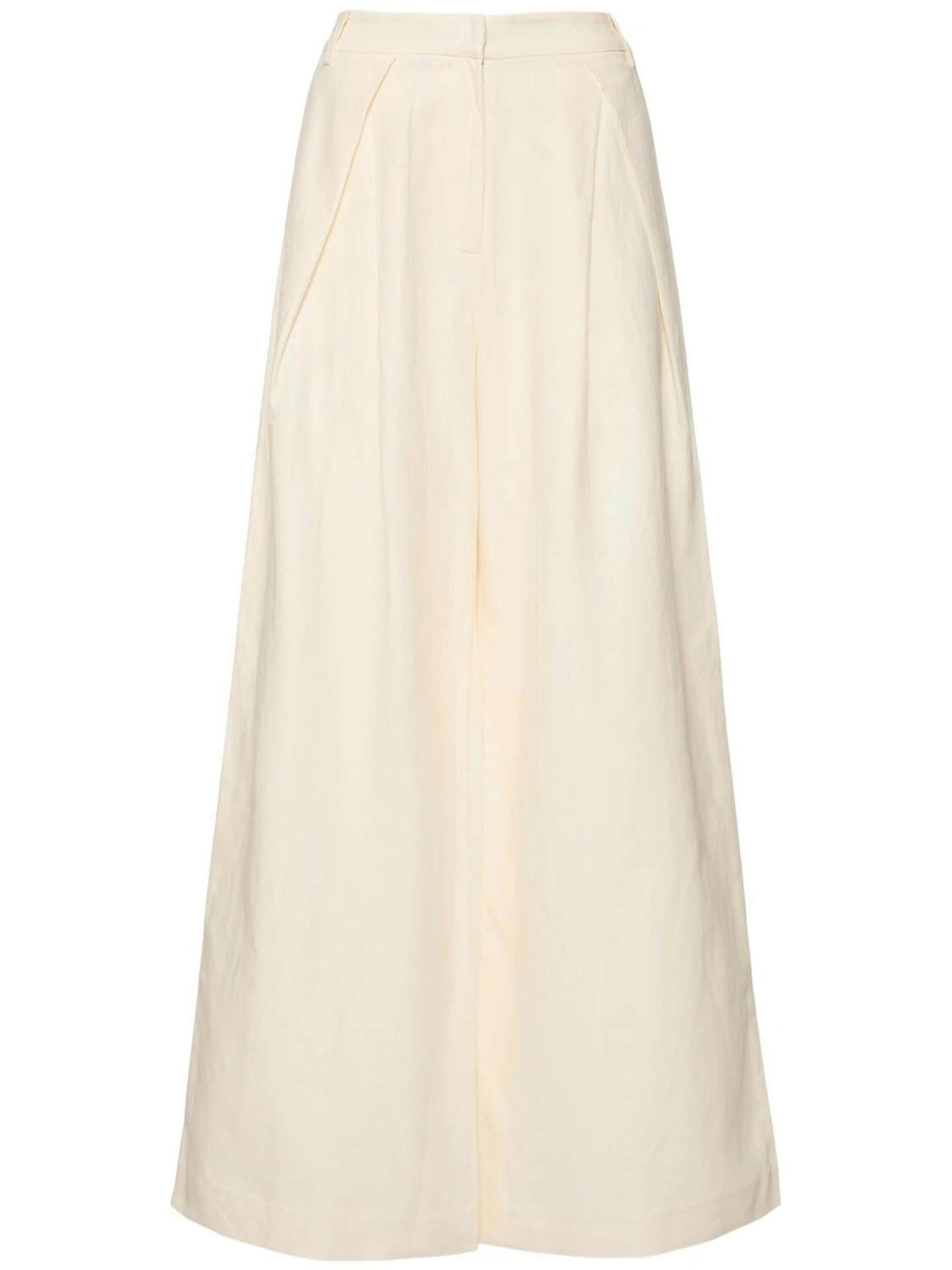 St Agni Double Loop Pleated Crepe Wide-Leg Pants