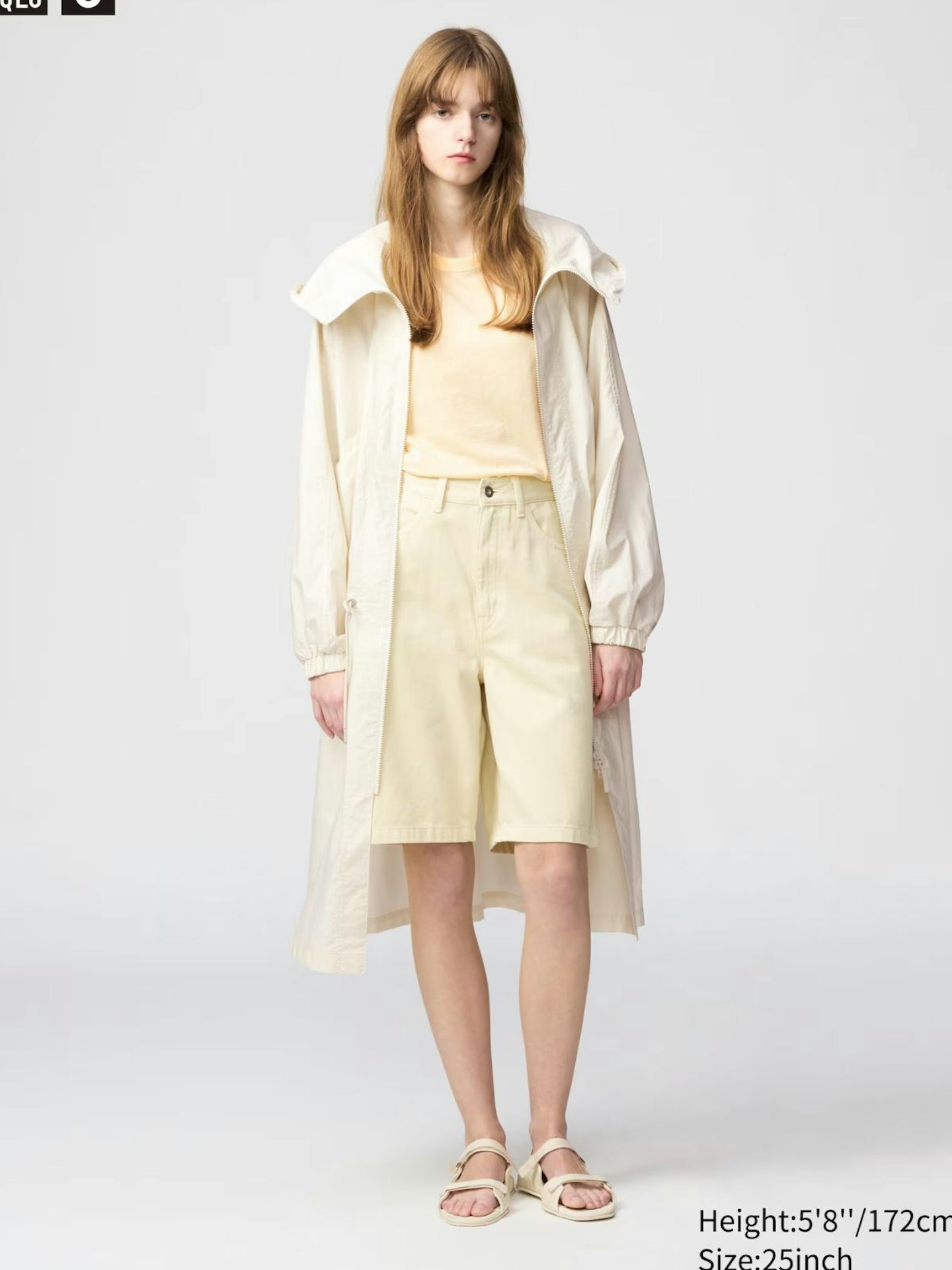 Denim Bermuda Shorts - Beige