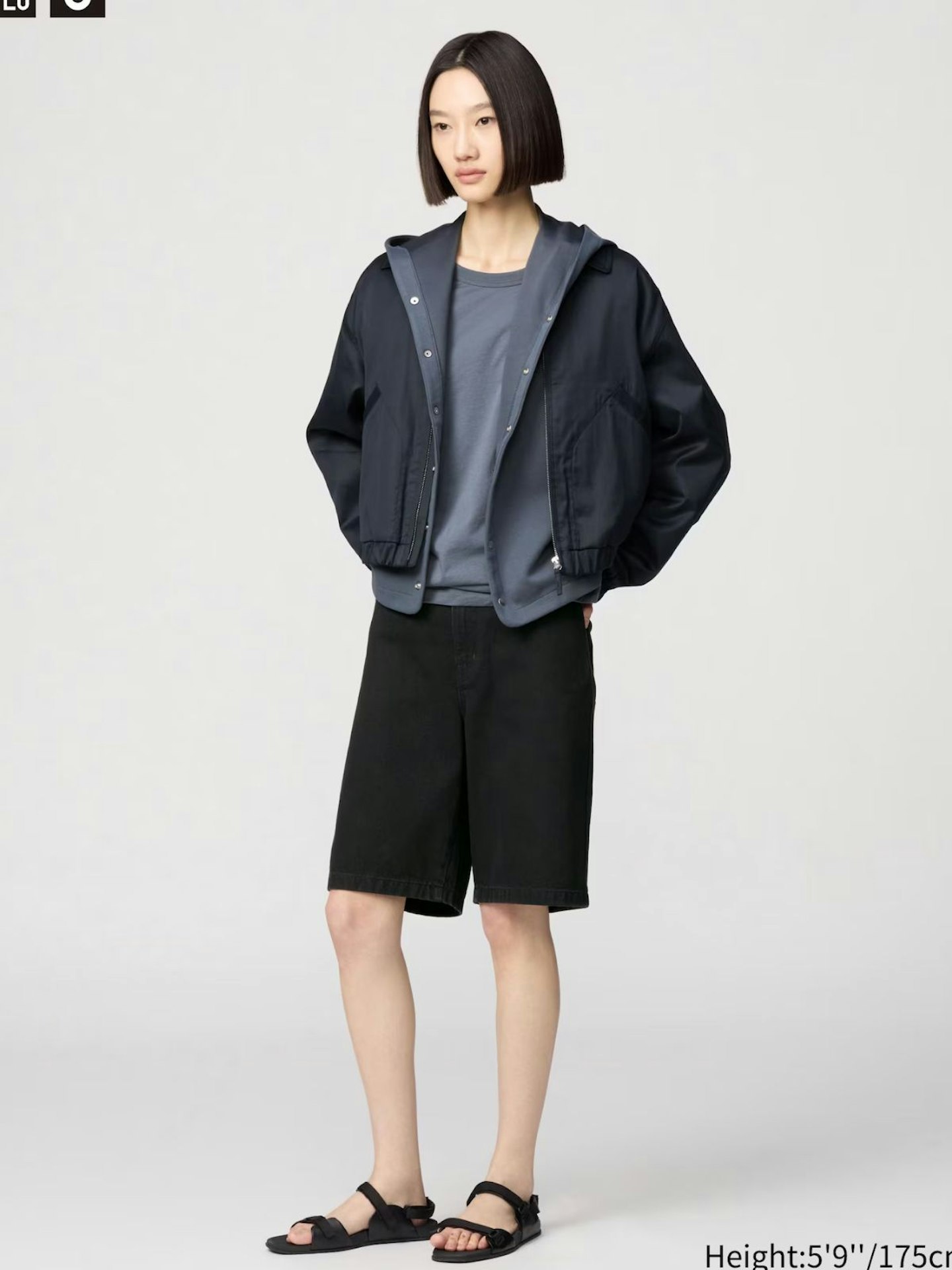 Denim Bermuda Shorts - Black