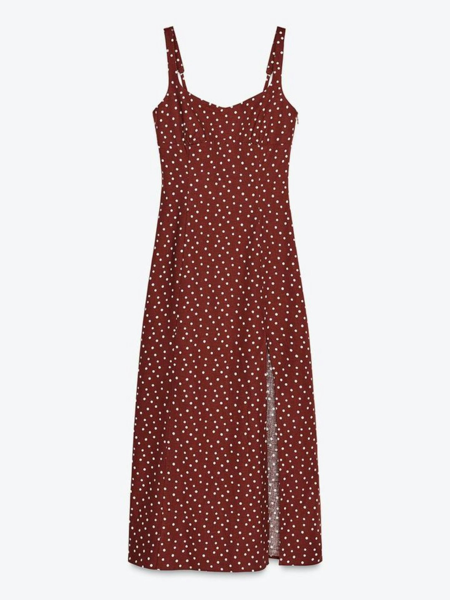 Polka Dot Linen Midi Dress