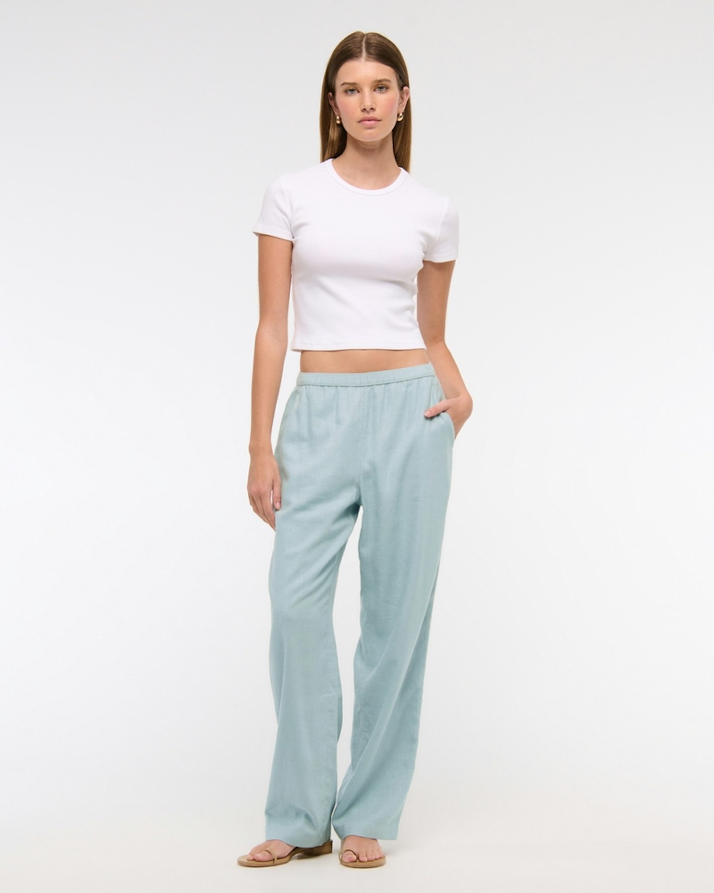 Abercrombie & Fitch, Straight Linen-Blend Pull-On Pant