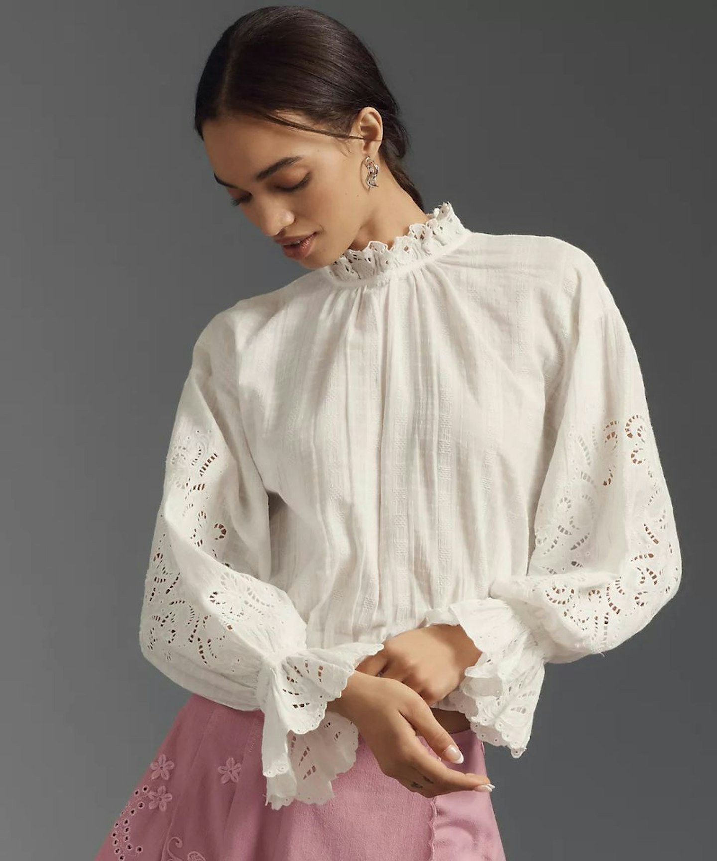 Anthropologie, Pilcro Long-Sleeve Ruffled Bubble Blouse