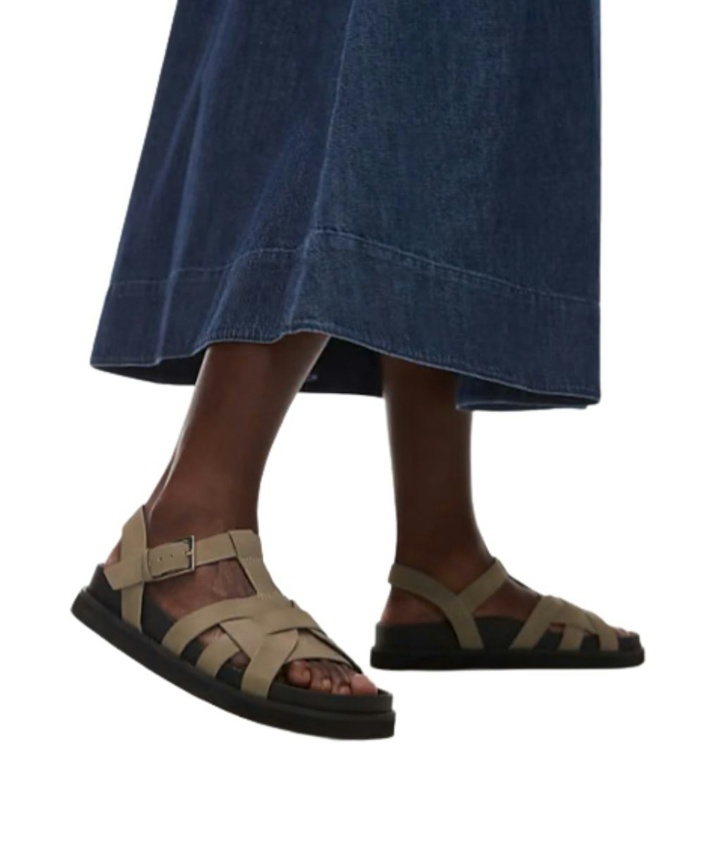 Asos, Topshop Jason flat sandal in grey suede